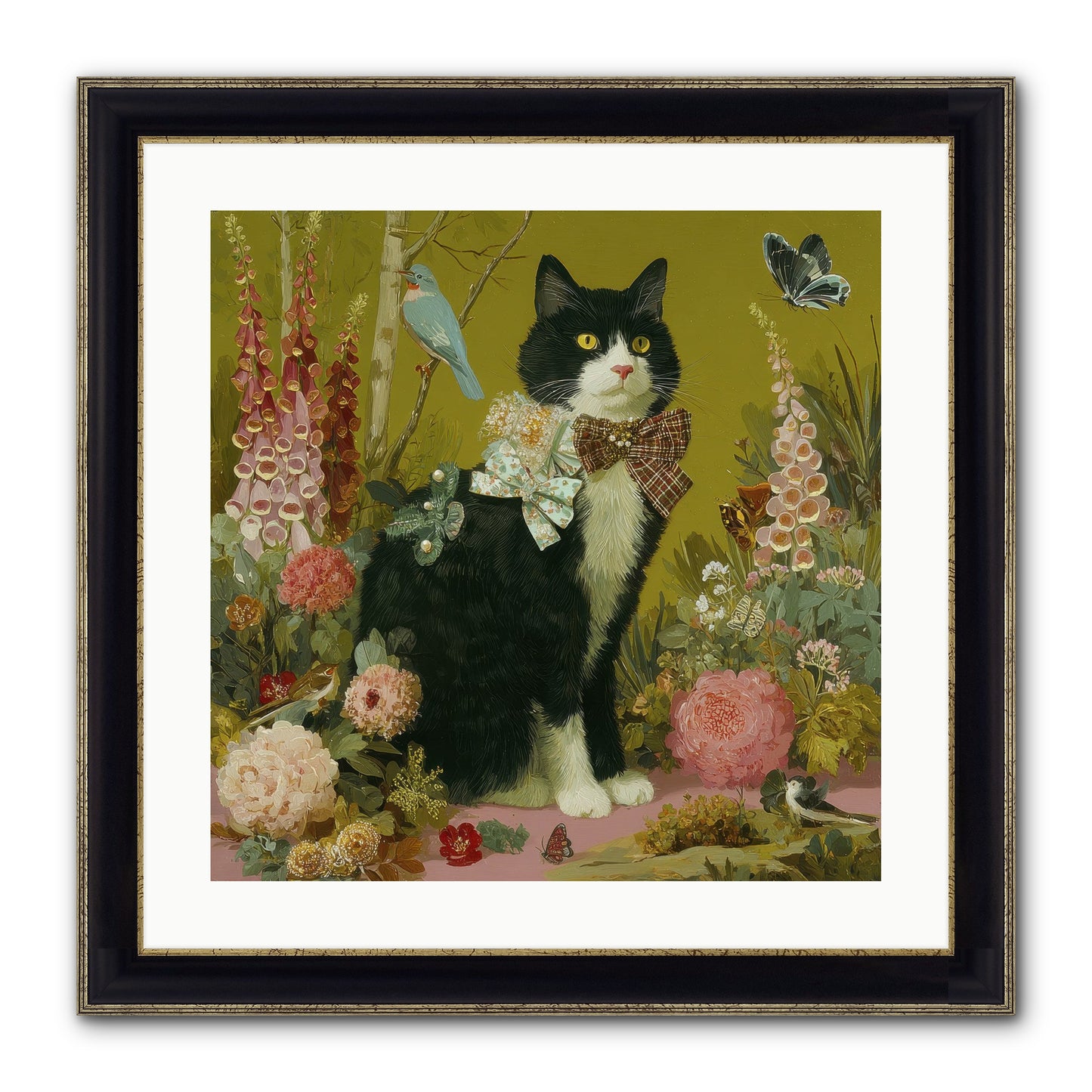 Portraits Of June Framed Print - Black & Gold 20x20