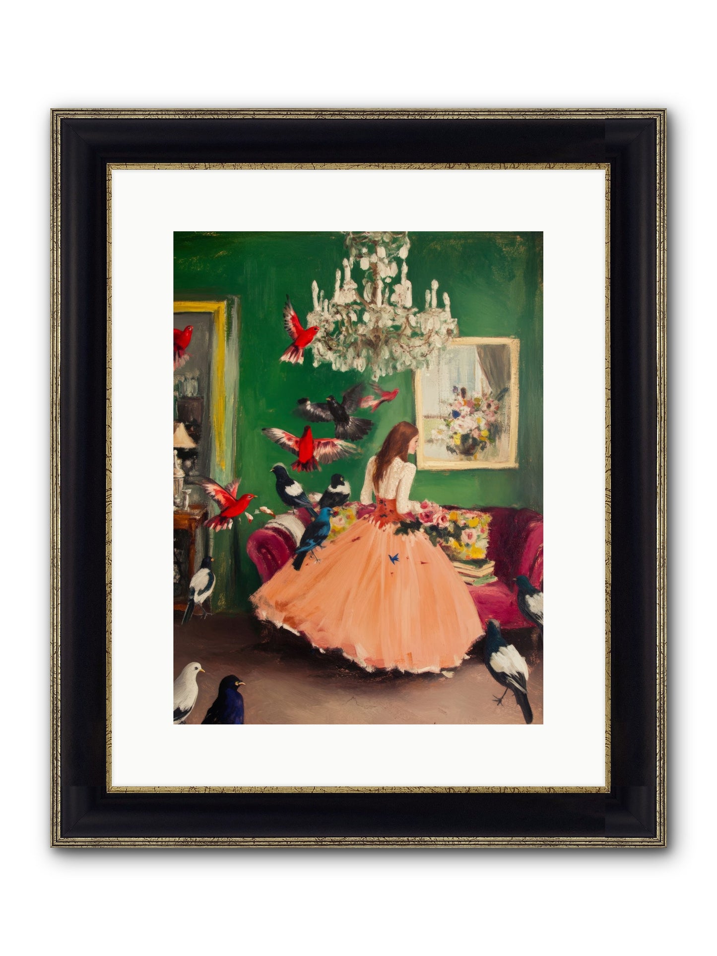 Portraits Set Free Framed Print - Black & Gold 12x16