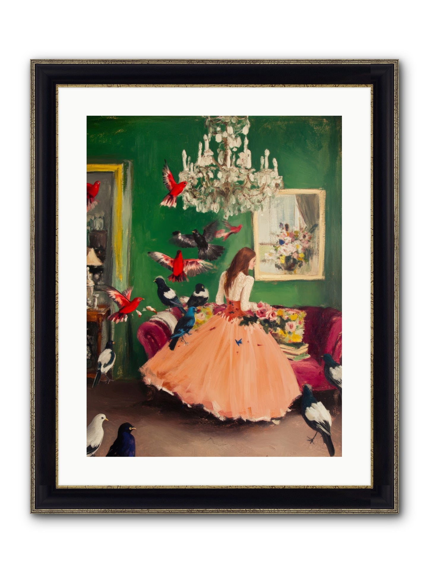 Portraits Set Free Framed Print - Black & Gold 18x24