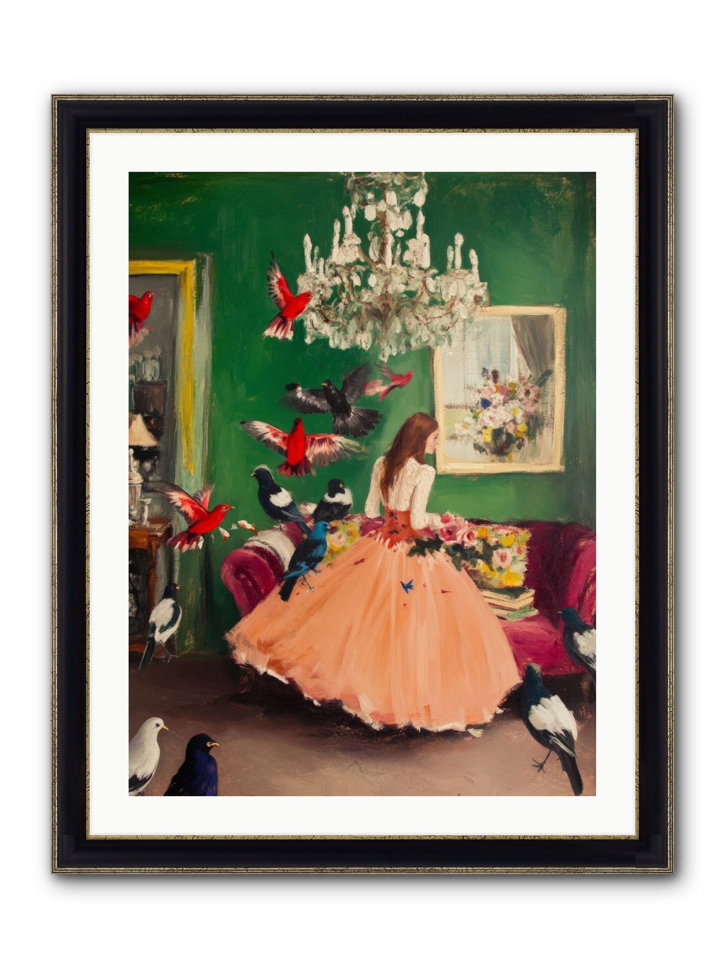 Portraits Set Free Framed Print - Black & Gold 24x32