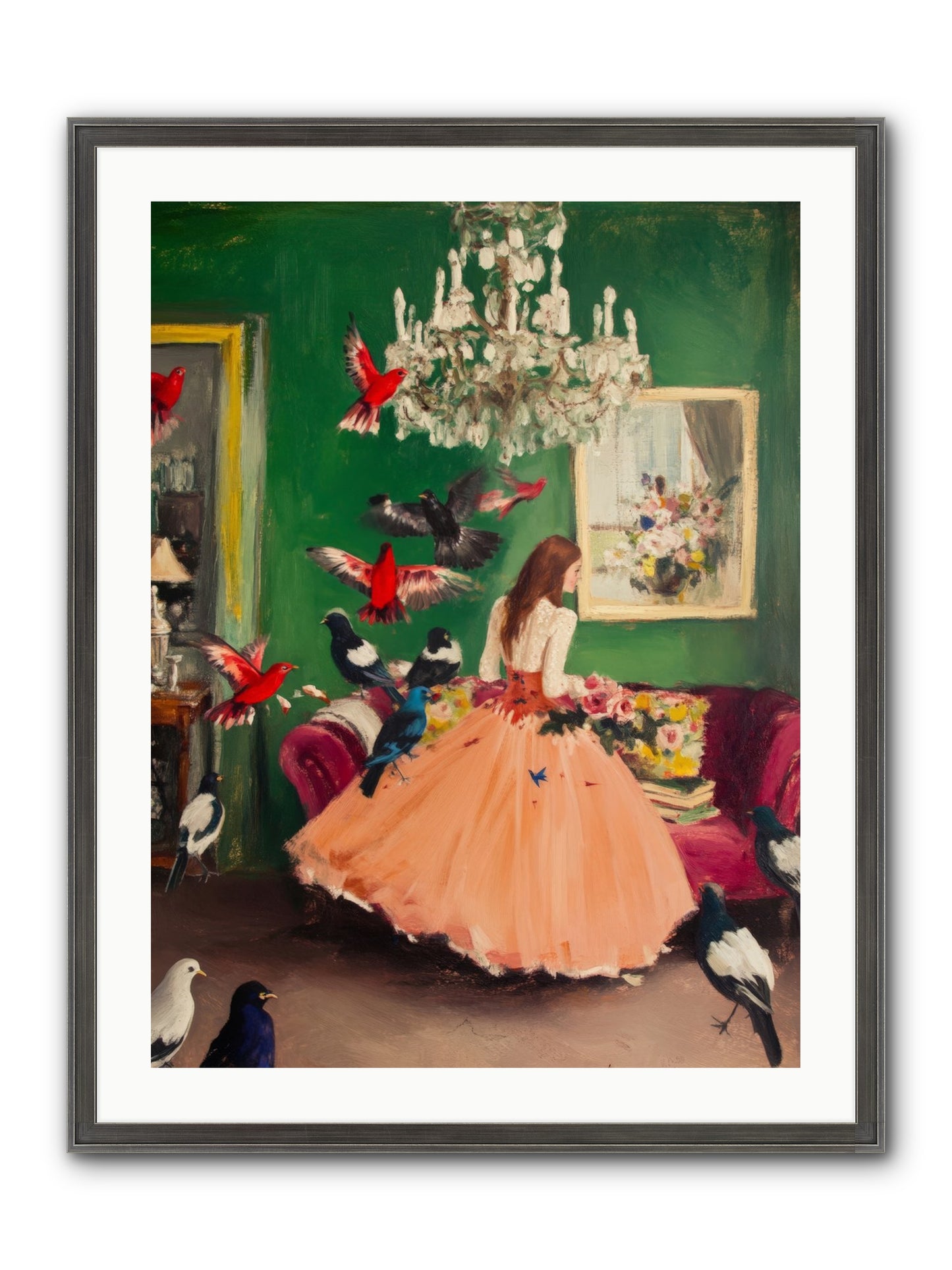 Portraits Set Free Framed Print - Slimwoods Black/Silver 24x32