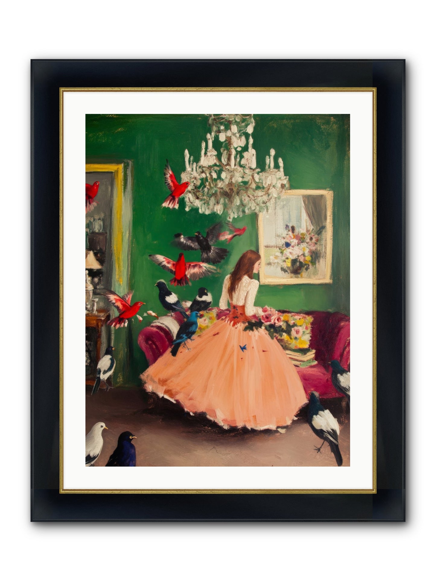 Portraits Set Free Framed Print - Wide Black w/Gold 24x32