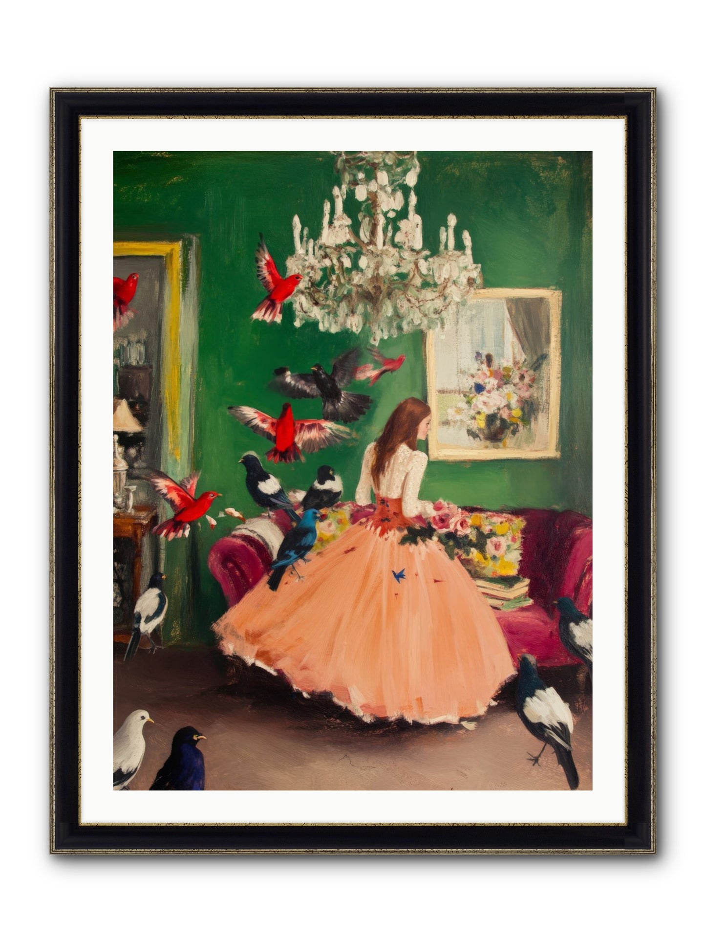 Portraits Set Free Framed Print - Black & Gold 30x40
