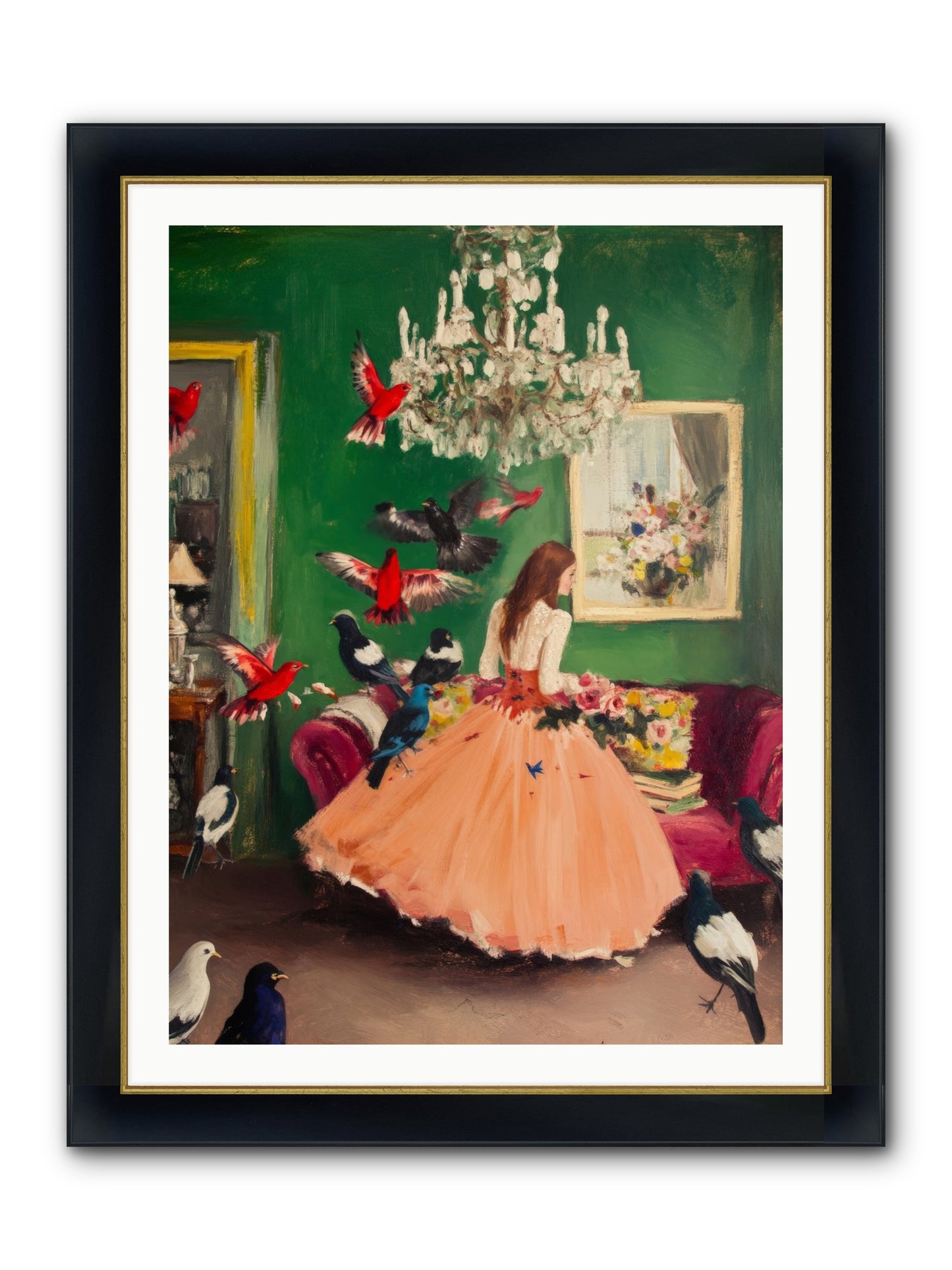 Portraits Set Free Framed Print - Wide Black w/Gold 30x40