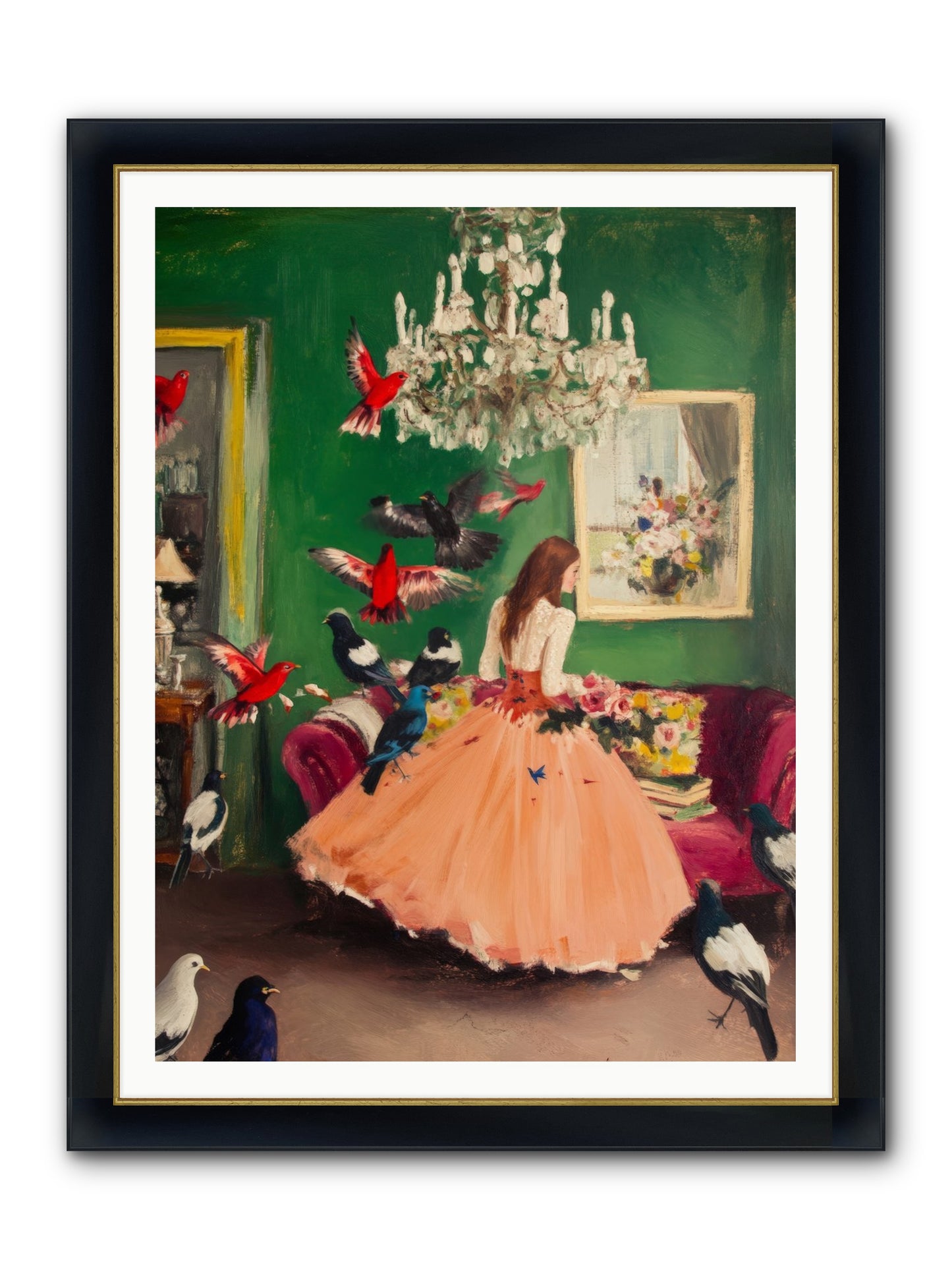 Portraits Set Free Framed Print - Wide Black w/Gold 36x48