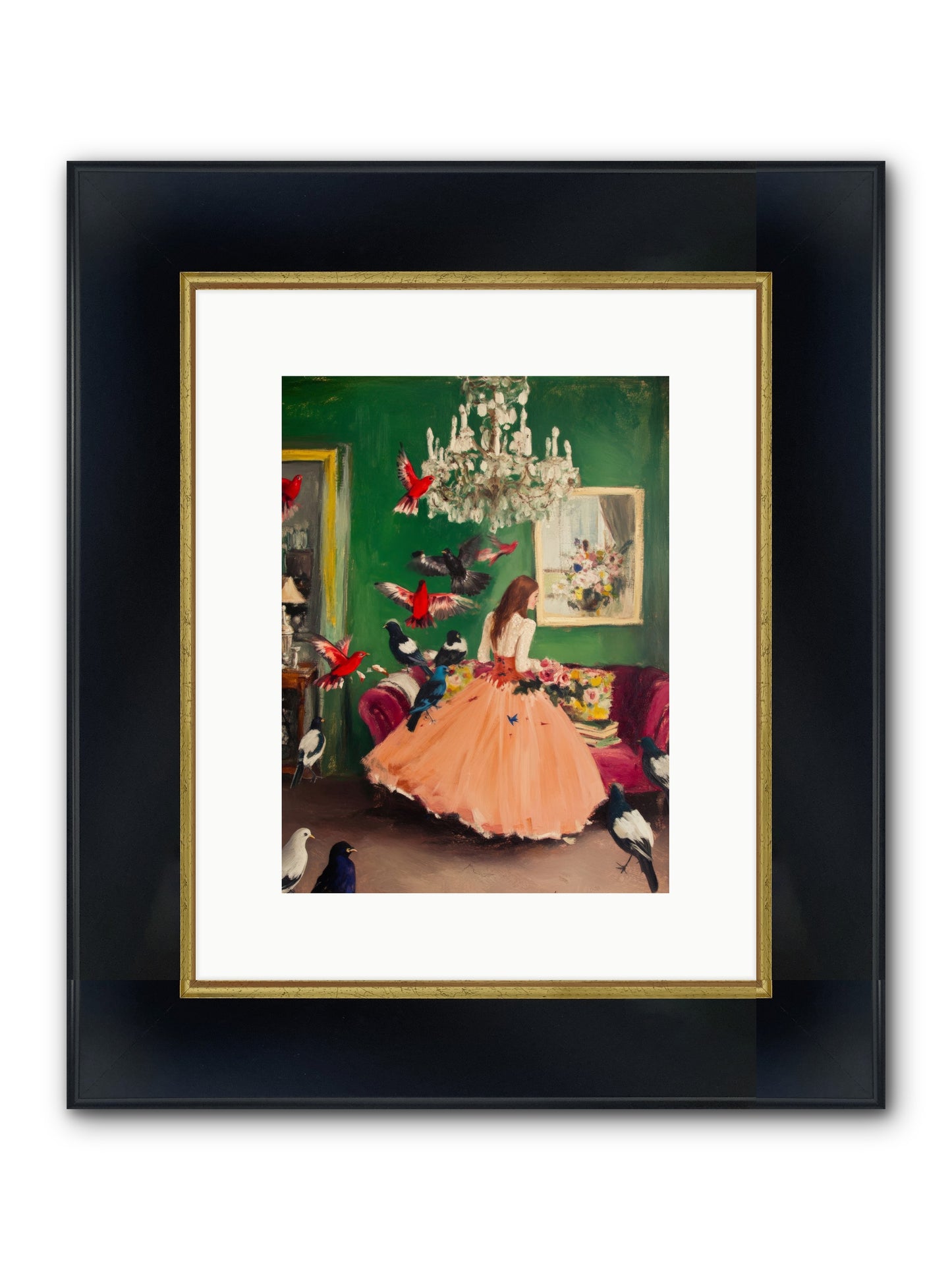 Portraits Set Free Framed Print - Wide Black w/Gold 9x12