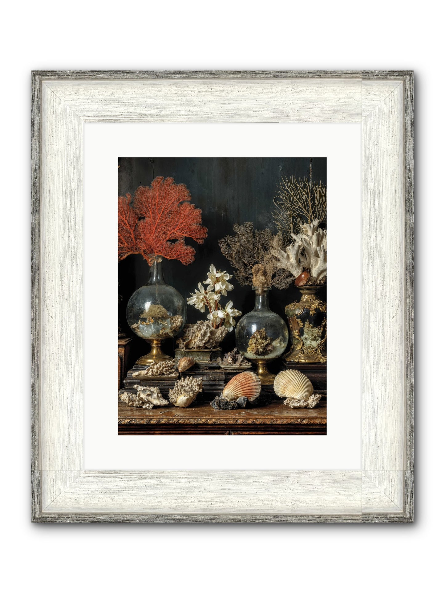 Poseidon's Delicious Hoard Framed Print - Driftwood White 12x16
