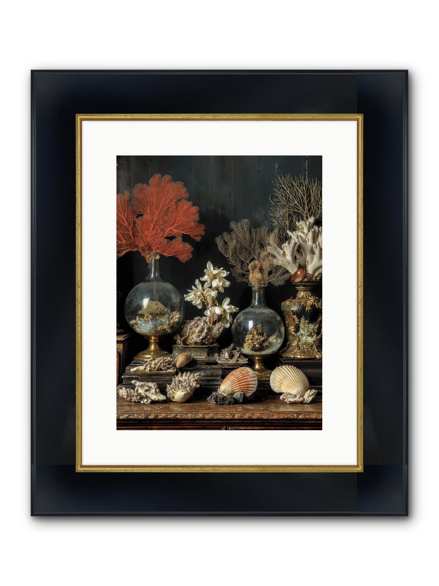 Poseidon's Delicious Hoard Framed Print - Wide Black w/Gold 12x16