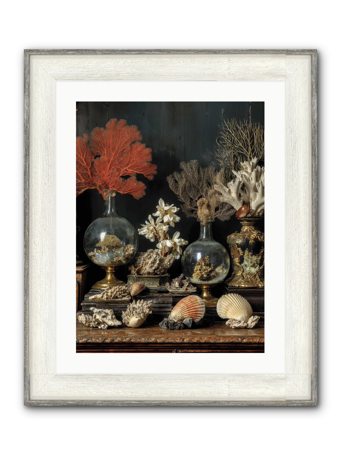 Poseidon's Delicious Hoard Framed Print - Driftwood White 18x24