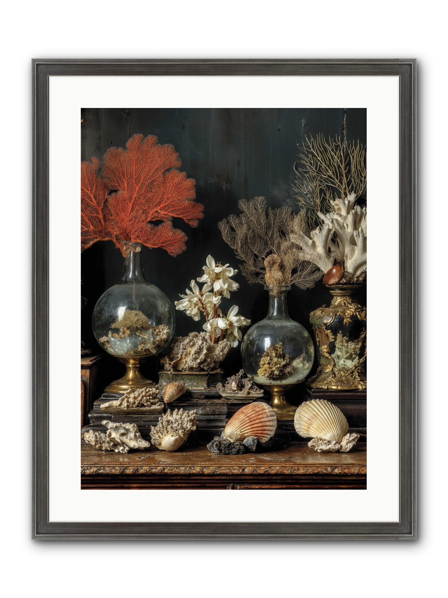 Poseidon's Delicious Hoard Framed Print - Slimwoods Black/Silver 18x24