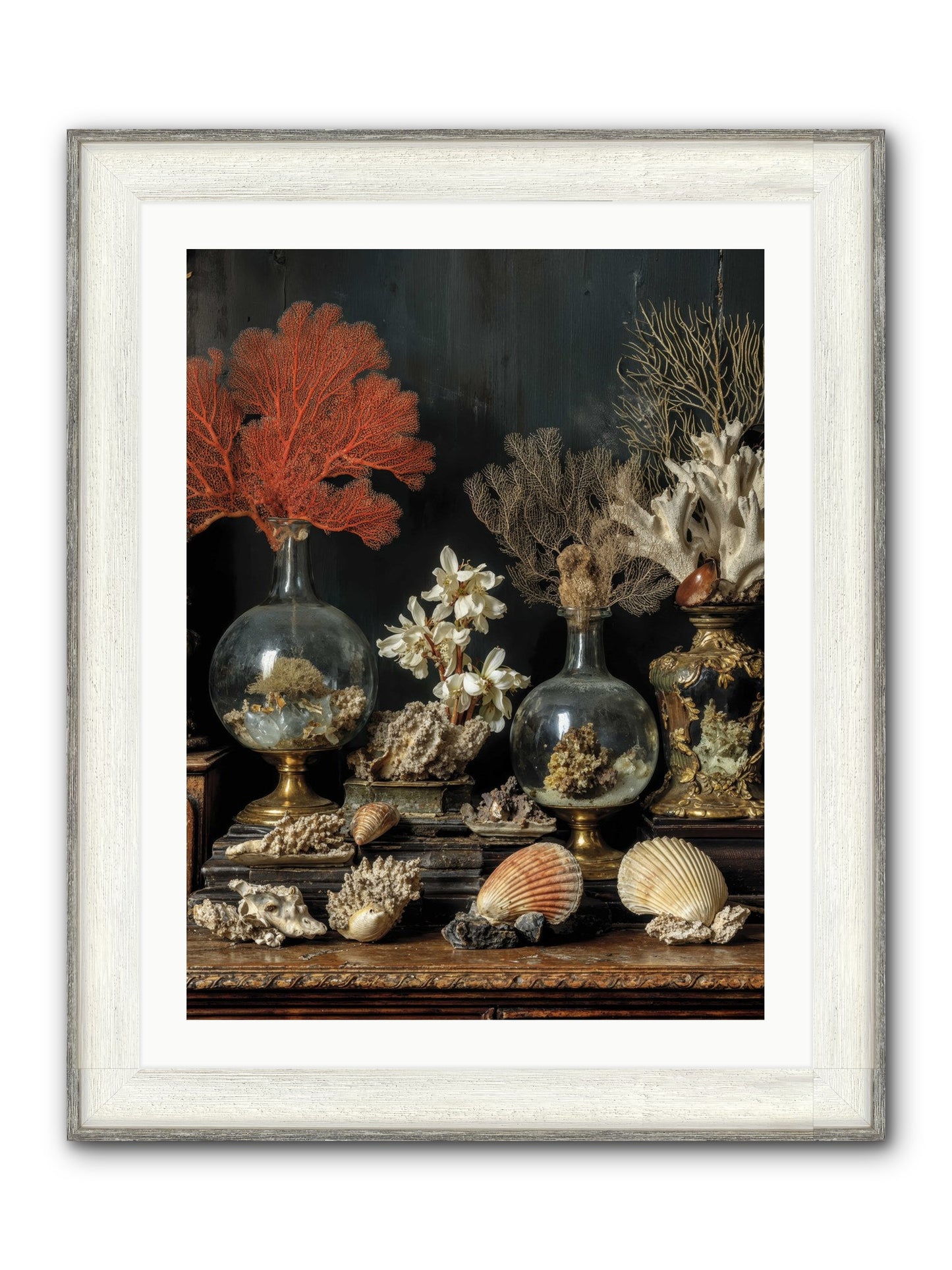 Poseidon's Delicious Hoard Framed Print - Driftwood White 24x32