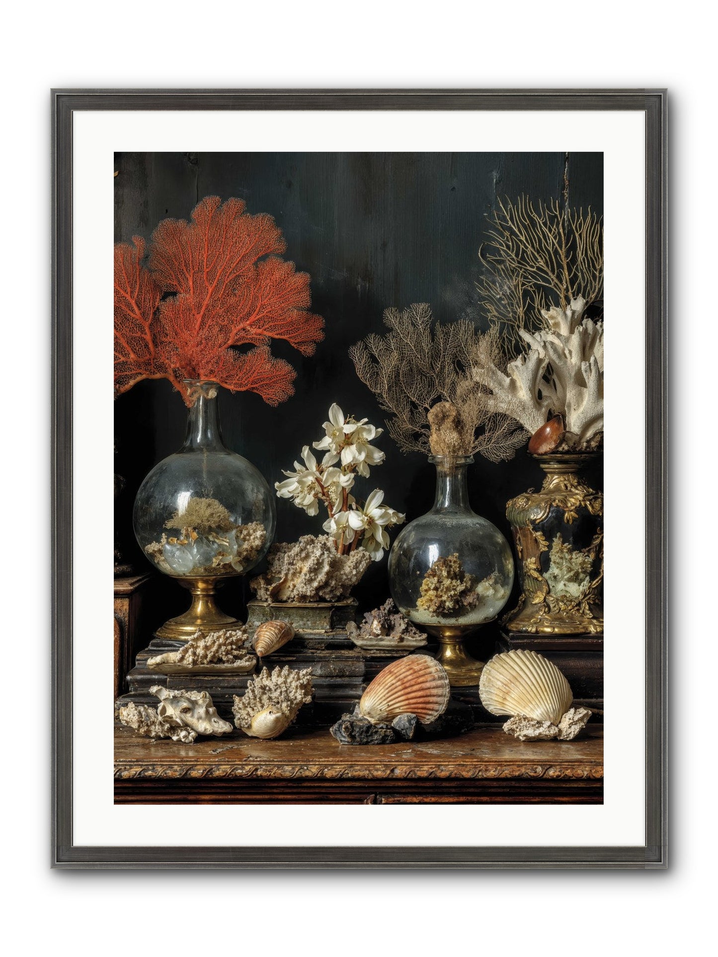 Poseidon's Delicious Hoard Framed Print - Slimwoods Black/Silver 24x32