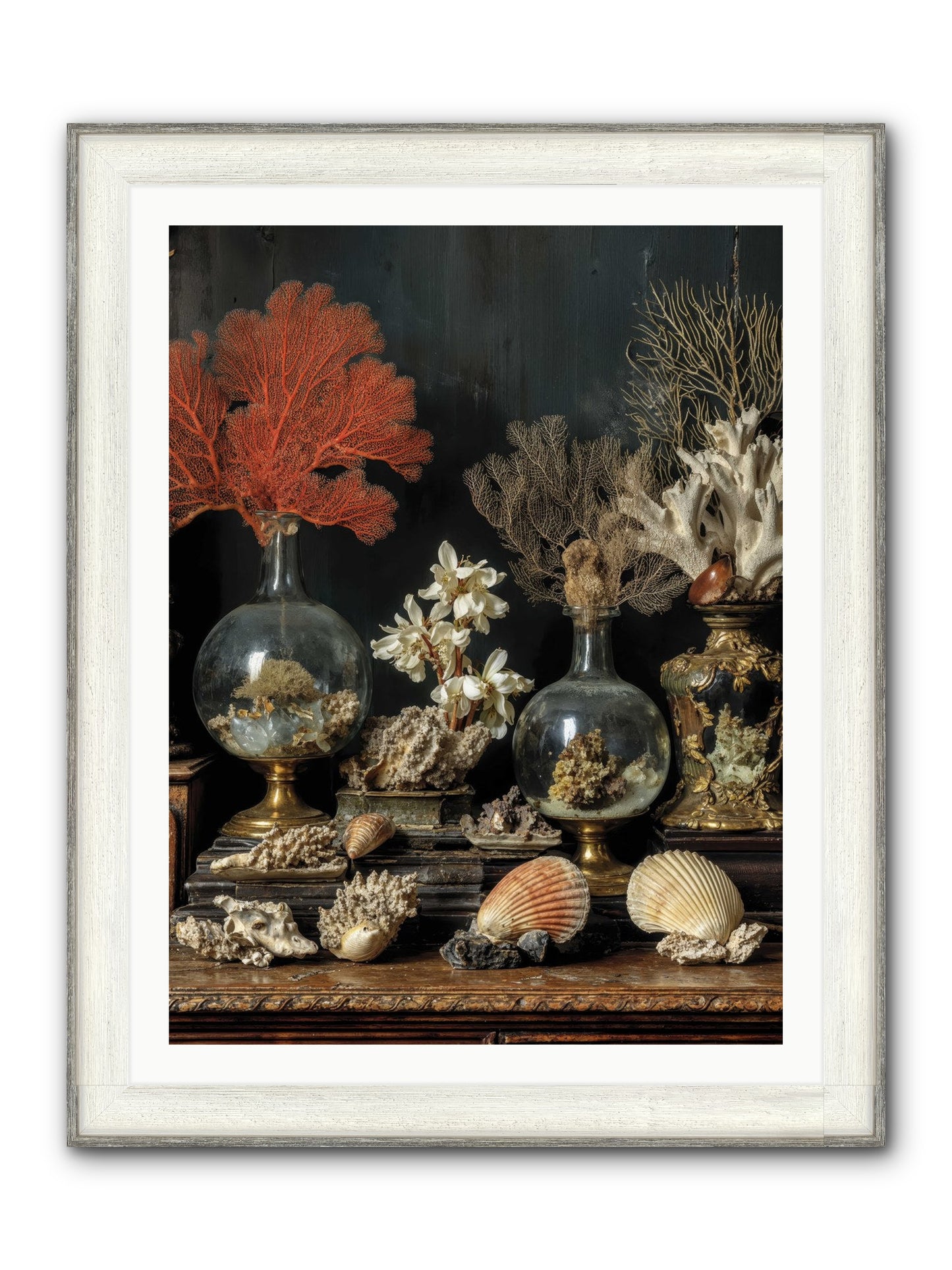Poseidon's Delicious Hoard Framed Print - Driftwood White 30x40