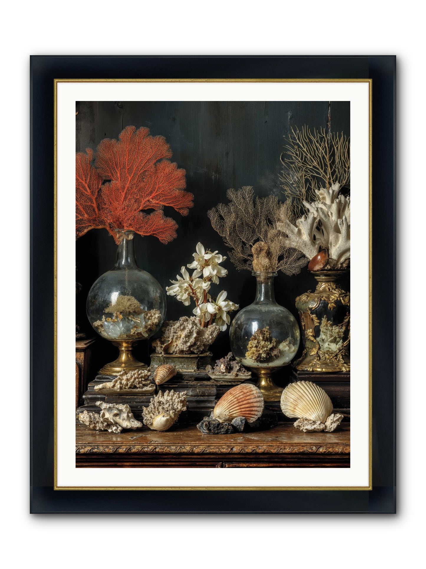 Poseidon's Delicious Hoard Framed Print - Wide Black w/Gold 30x40