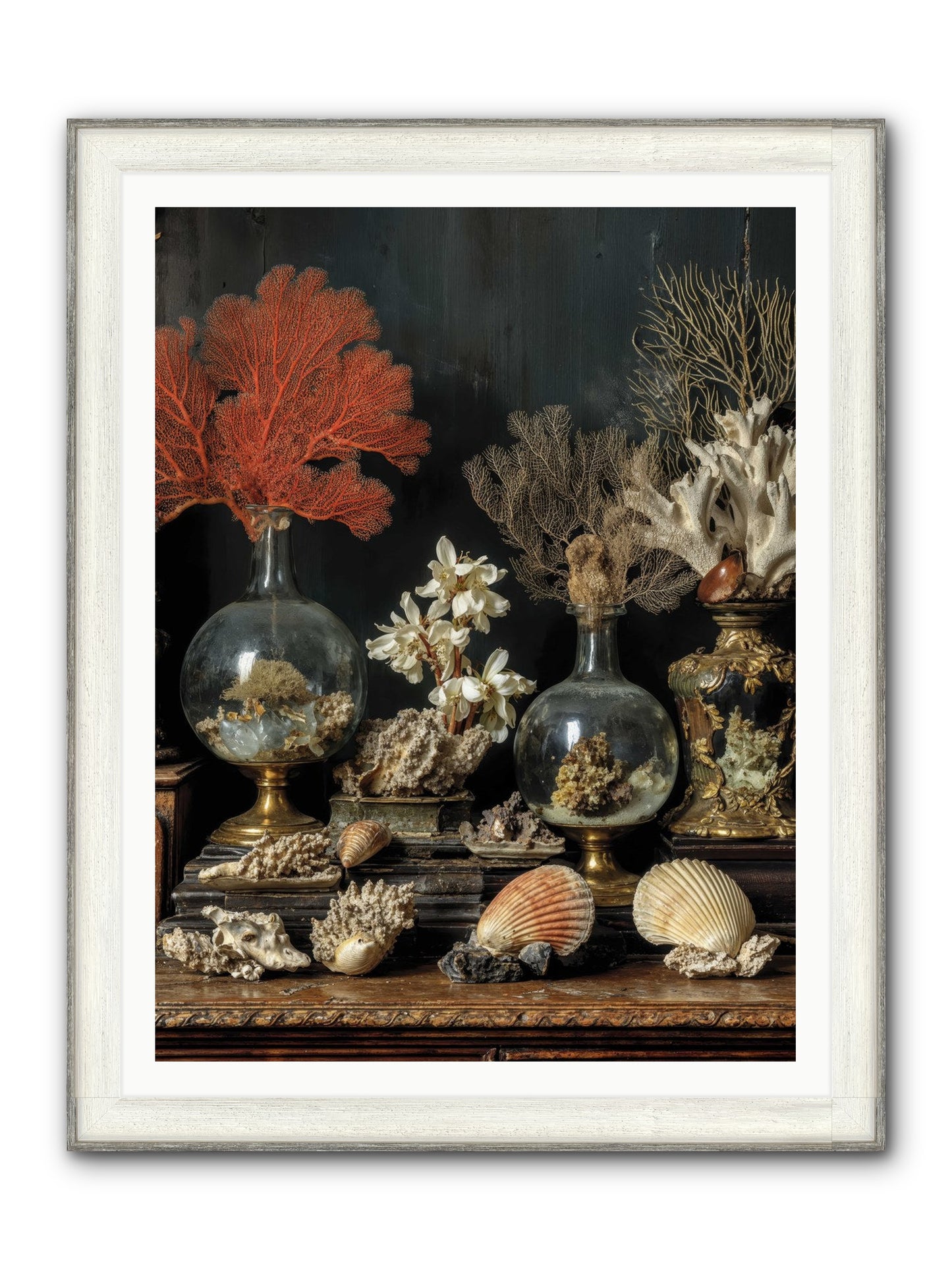 Poseidon's Delicious Hoard Framed Print - Driftwood White 36x48