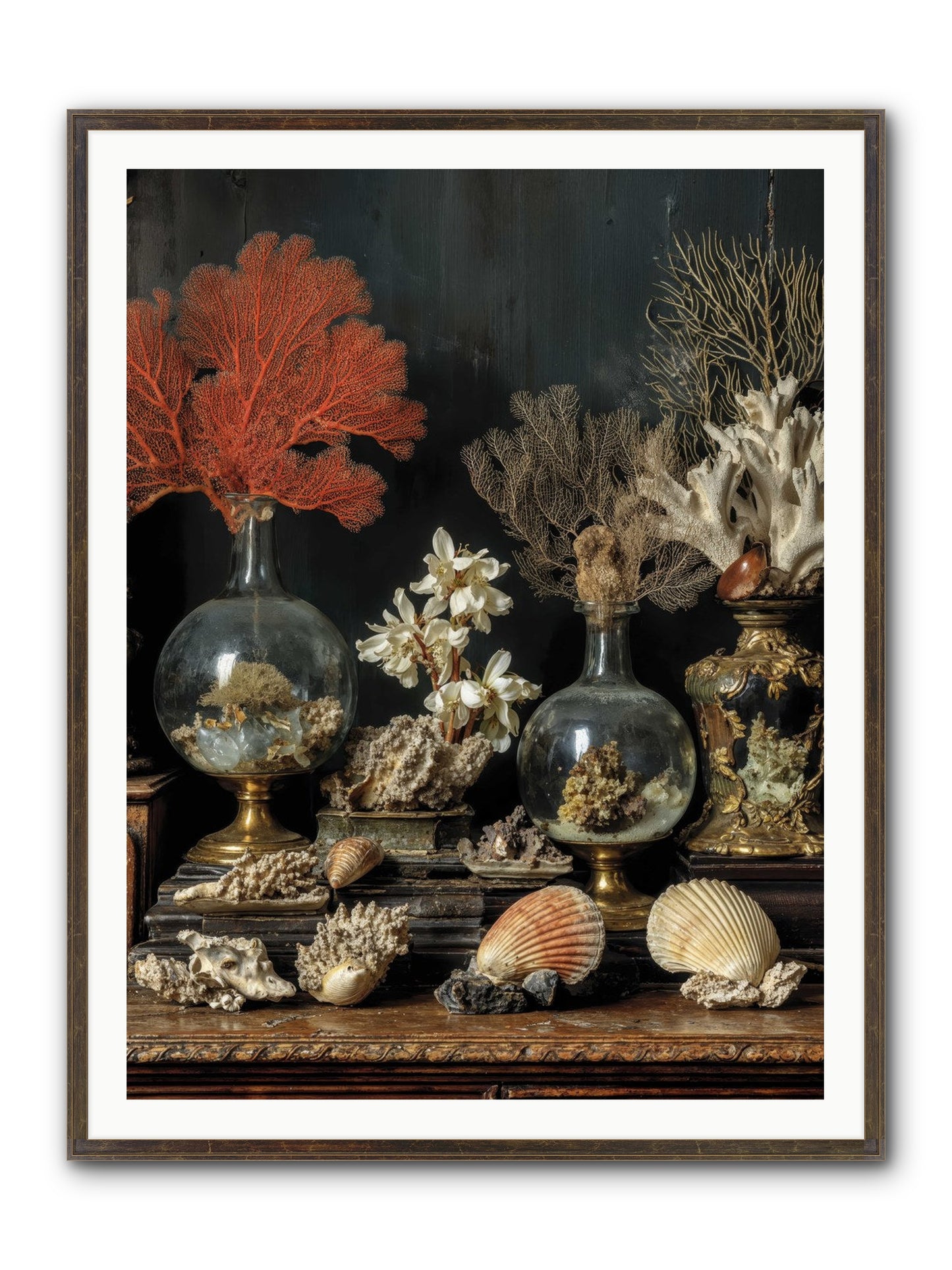Poseidon's Delicious Hoard Framed Print - Slimwoods Black/Gold 36x48