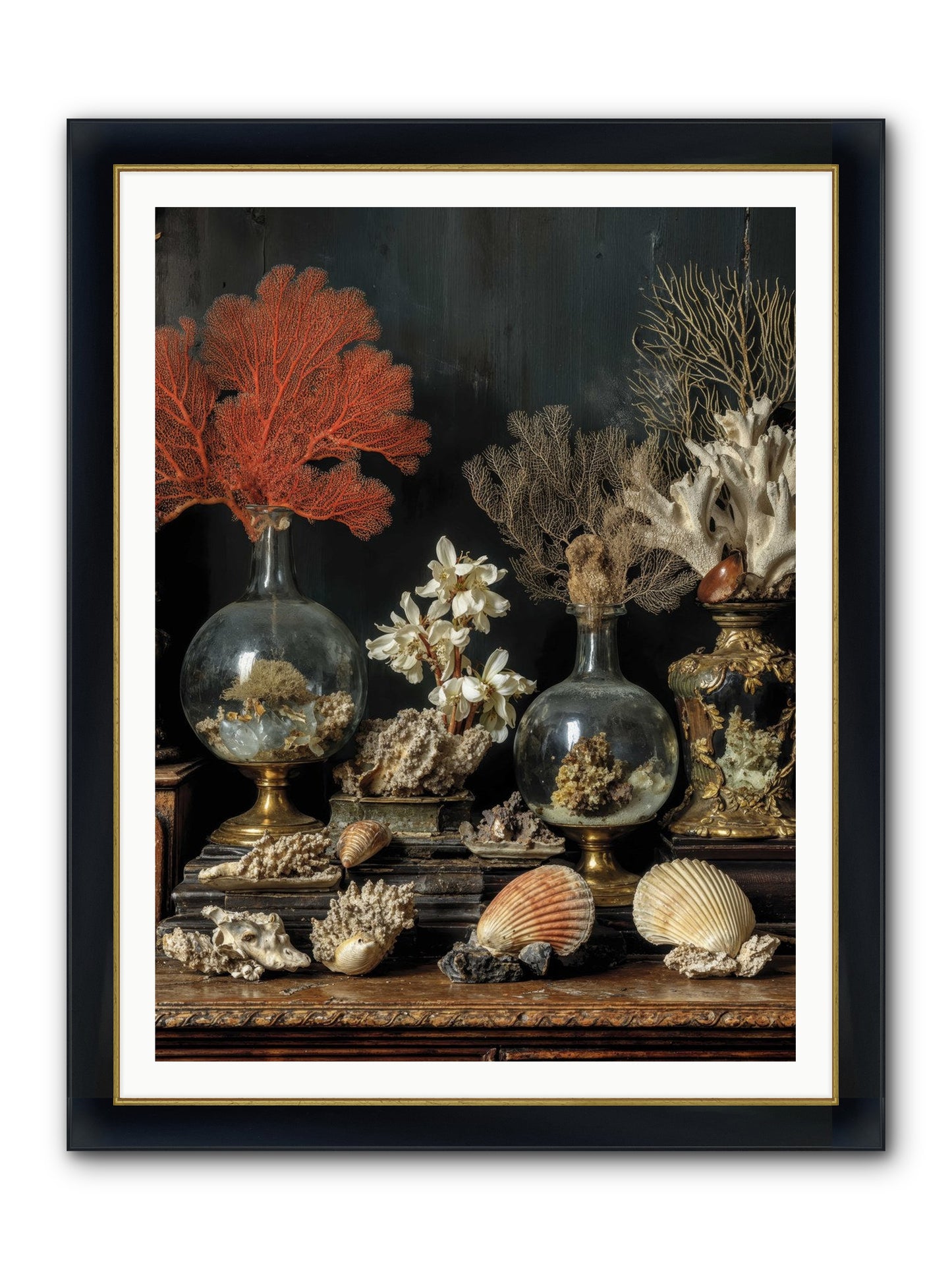 Poseidon's Delicious Hoard Framed Print - Wide Black w/Gold 36x48