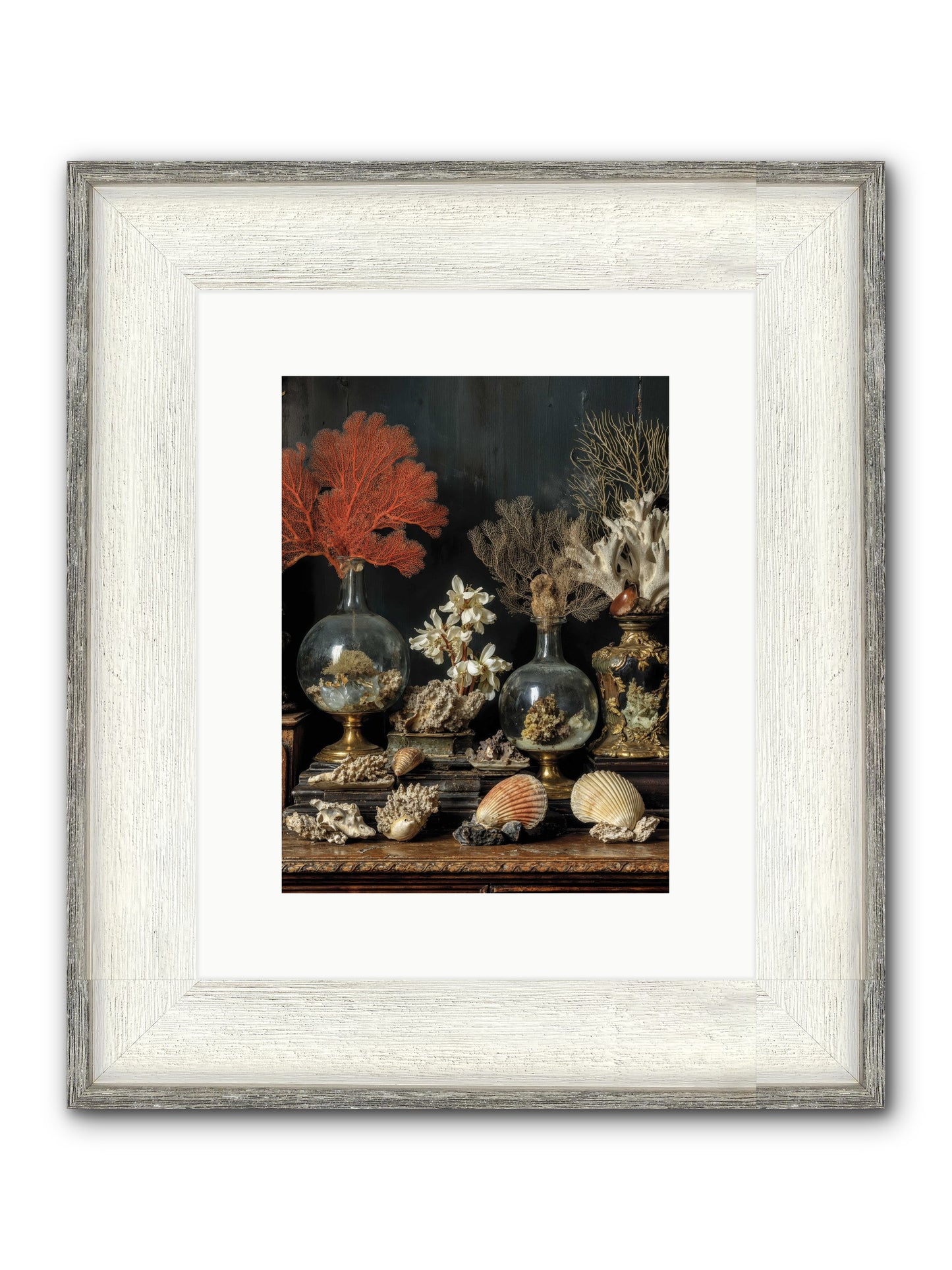 Poseidon's Delicious Hoard Framed Print - Driftwood White 9x12