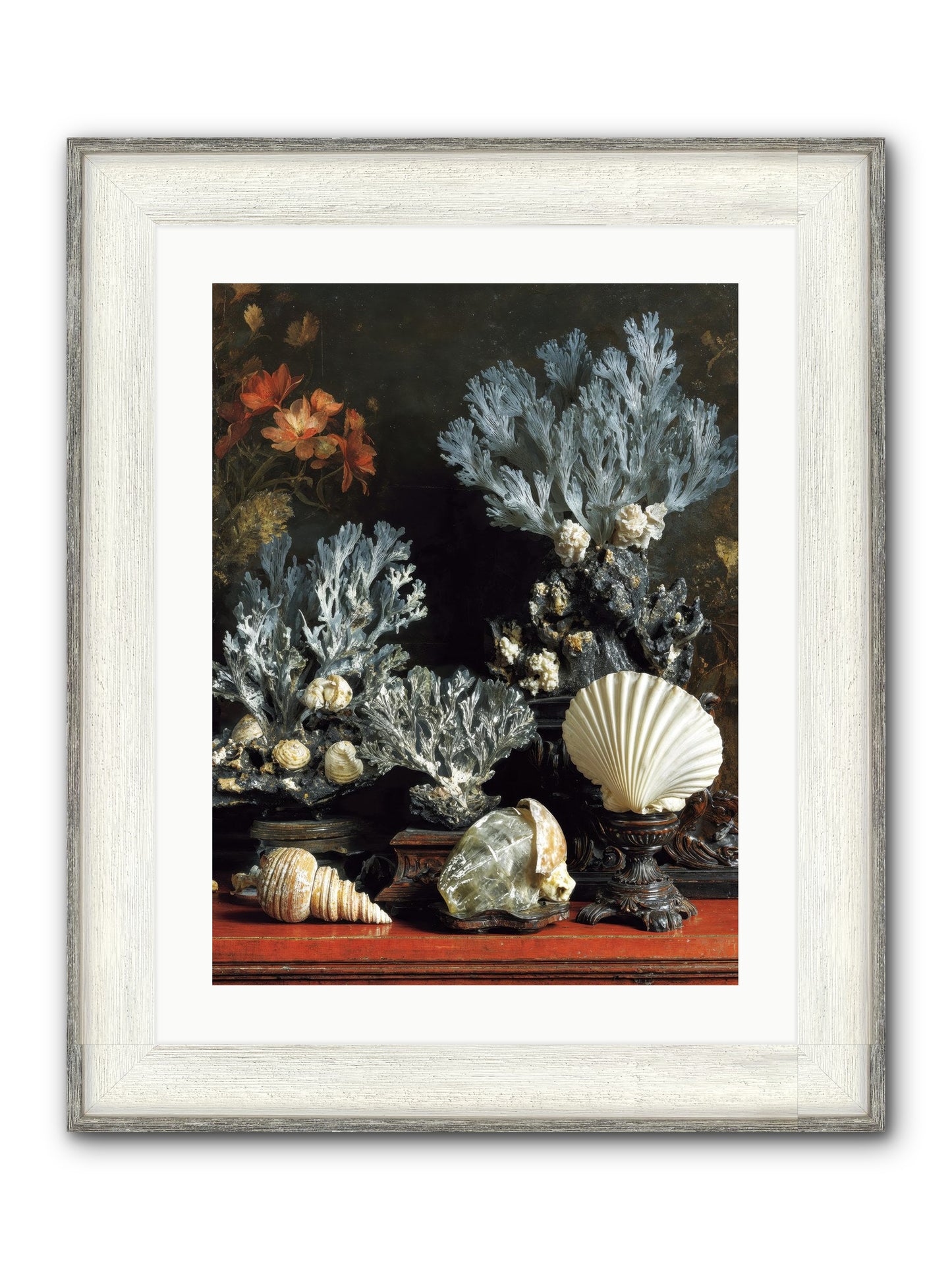 Poseidon's Love Letters Framed Print - Driftwood White 18x24