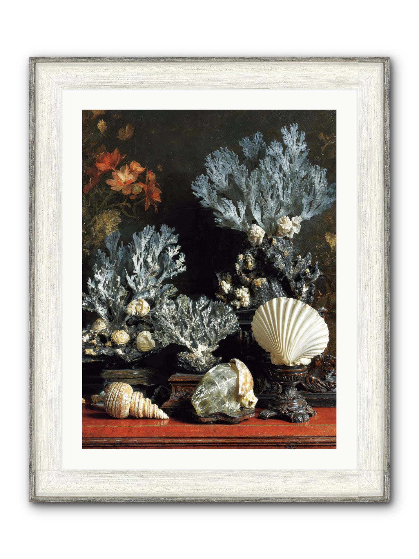 Poseidon's Love Letters Framed Print - Driftwood White 24x32
