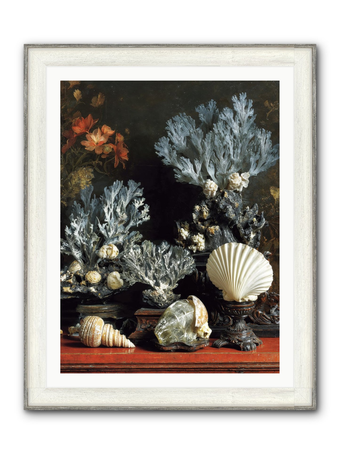Poseidon's Love Letters Framed Print - Driftwood White 30x40