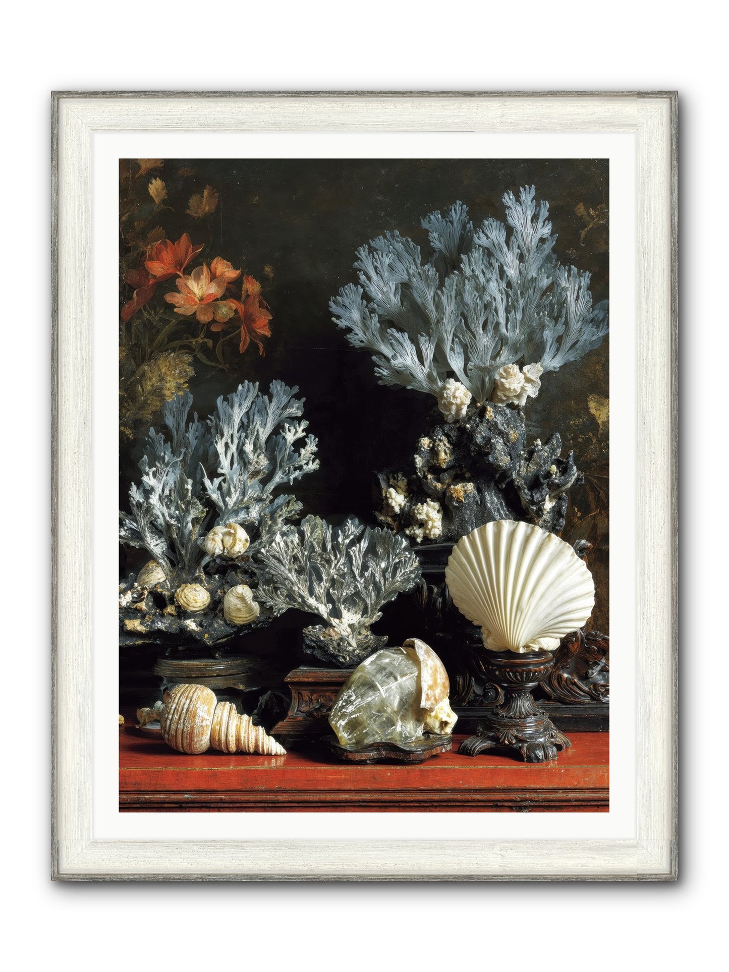 Poseidon's Love Letters Framed Print - Driftwood White 36x48