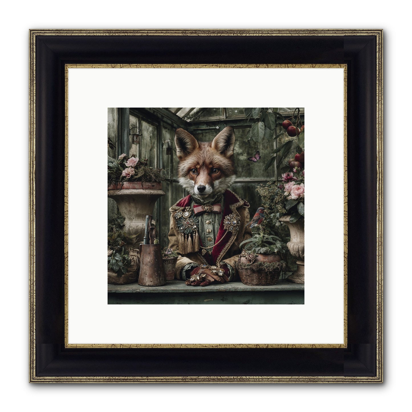 Postcards From Noon Framed Print - Black & Gold 10x10