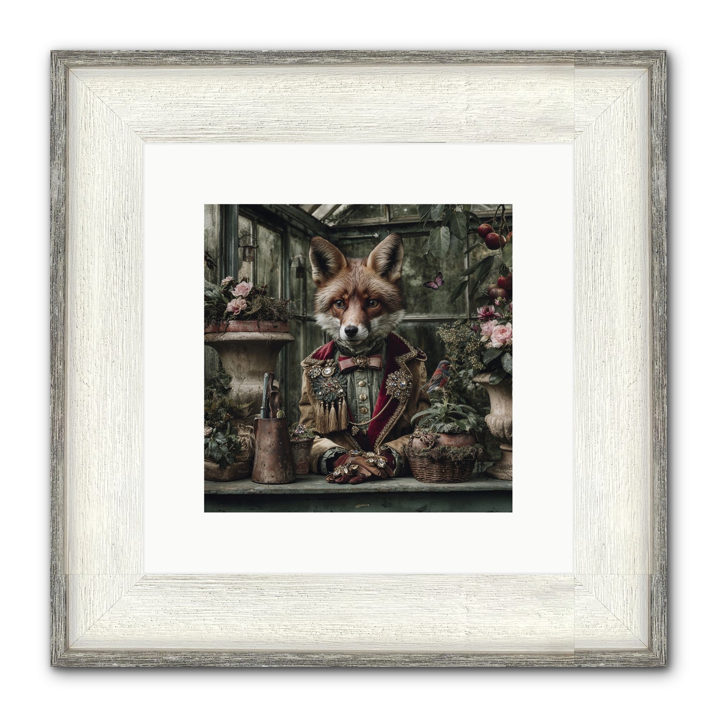Postcards From Noon Framed Print - Driftwood White 10x10