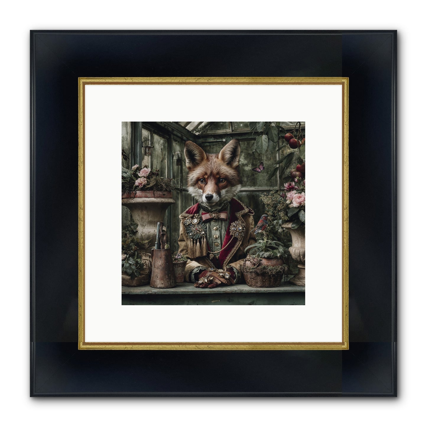 Postcards From Noon Framed Print - Wide Black w/Gold 10x10