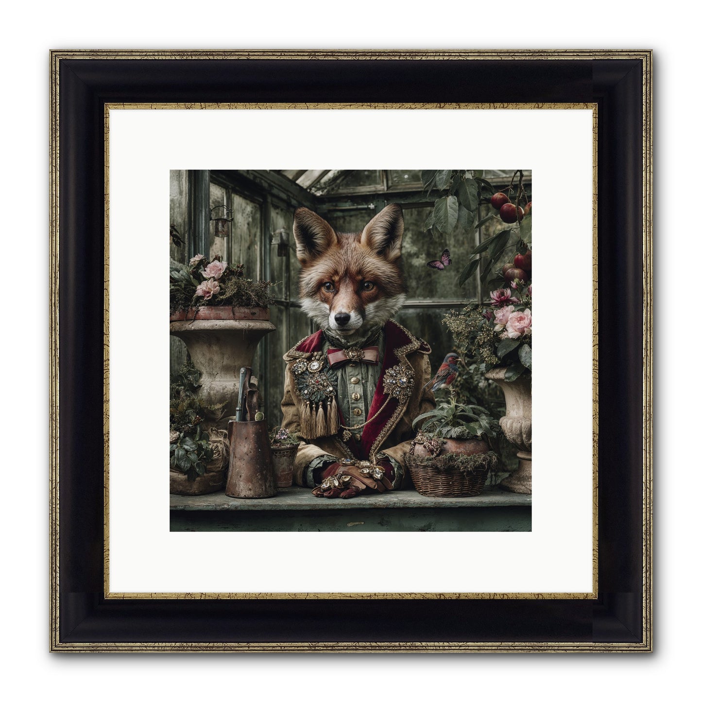 Postcards From Noon Framed Print - Black & Gold 12x12