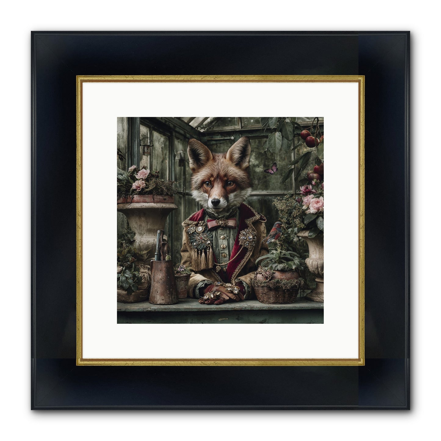 Postcards From Noon Framed Print - Wide Black w/Gold 12x12
