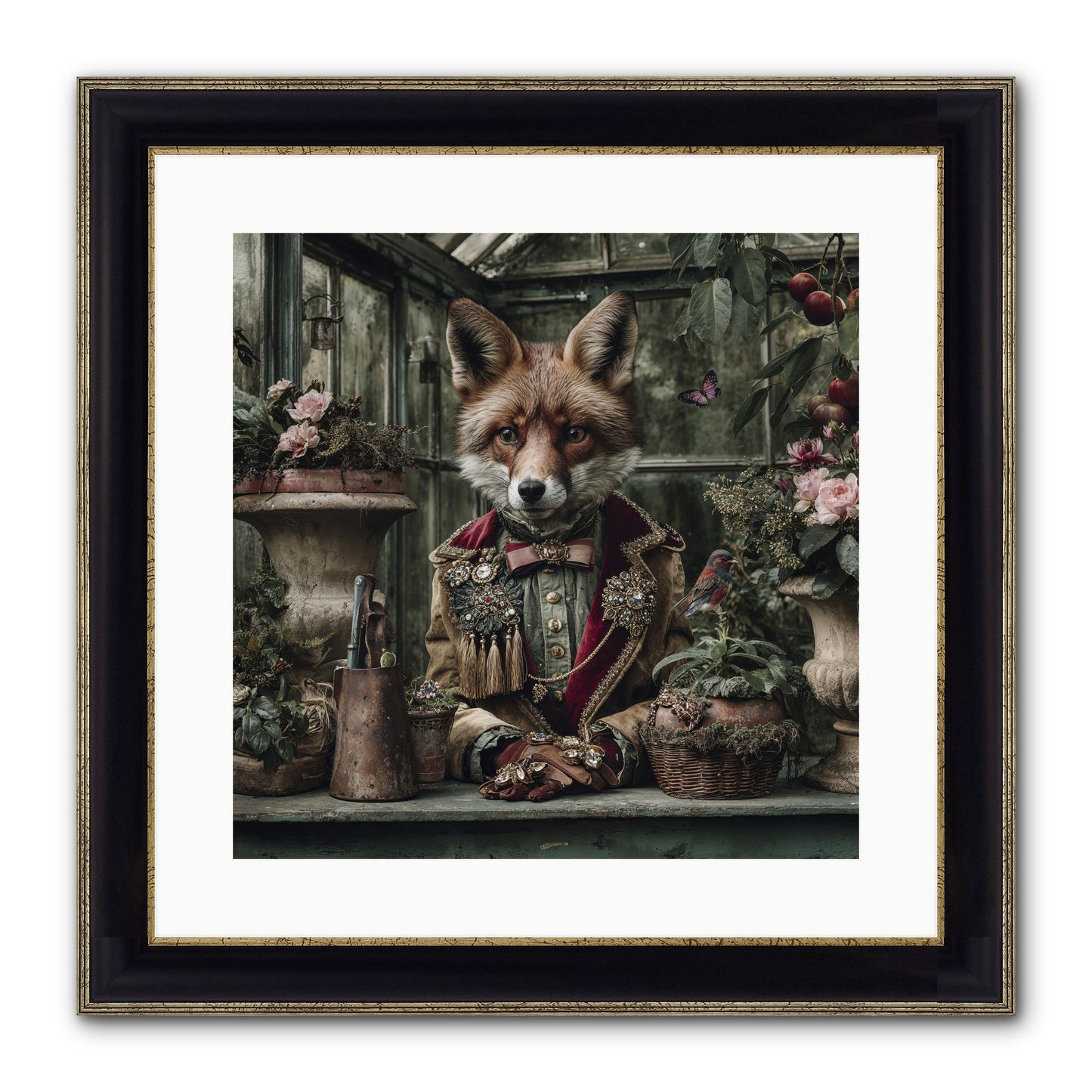 Postcards From Noon Framed Print - Black & Gold 16x16