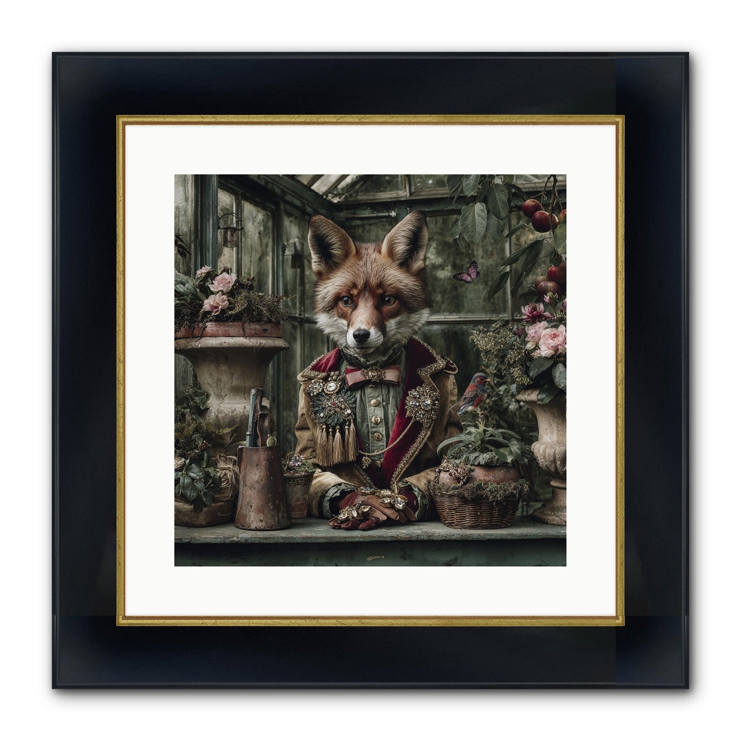Postcards From Noon Framed Print - Wide Black w/Gold 16x16