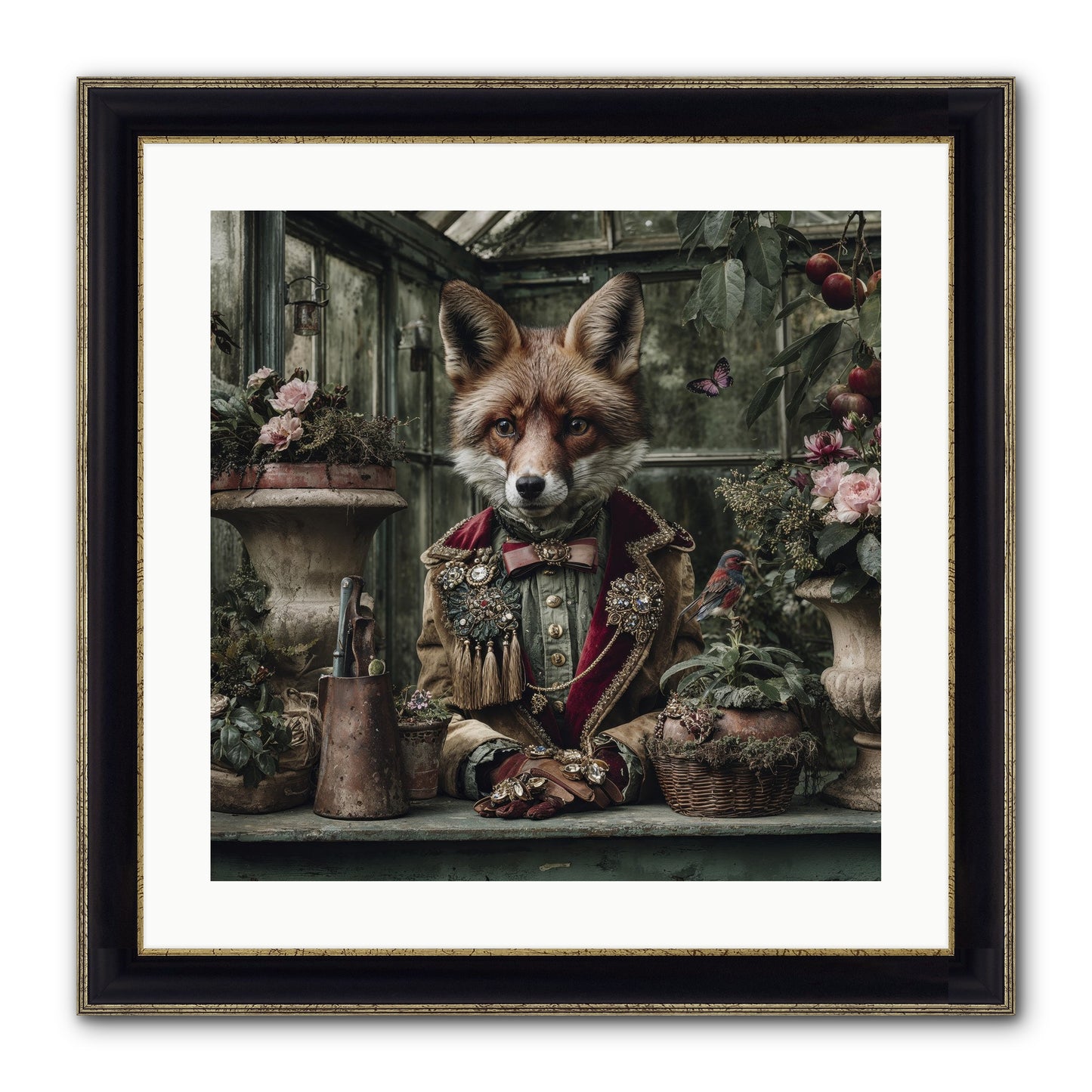 Postcards From Noon Framed Print - Black & Gold 20x20