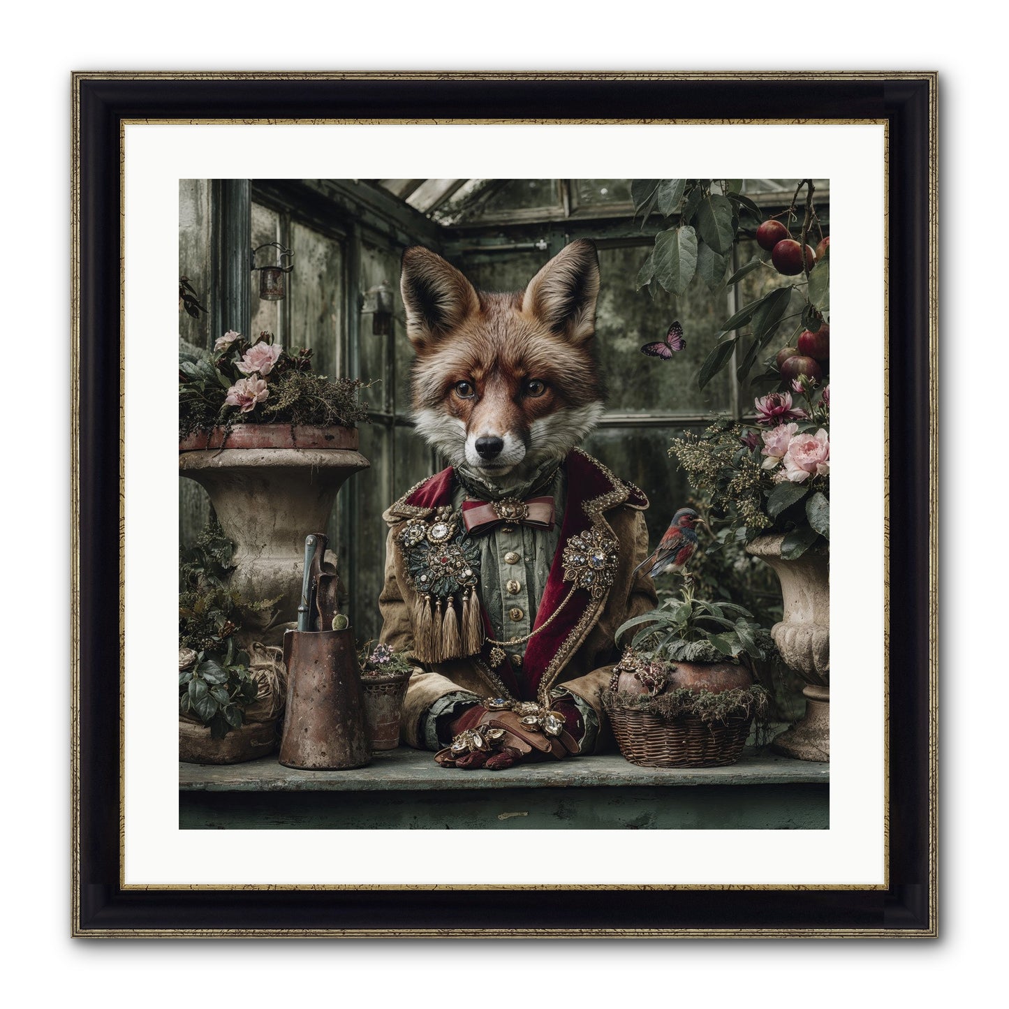 Postcards From Noon Framed Print - Black & Gold 24x24
