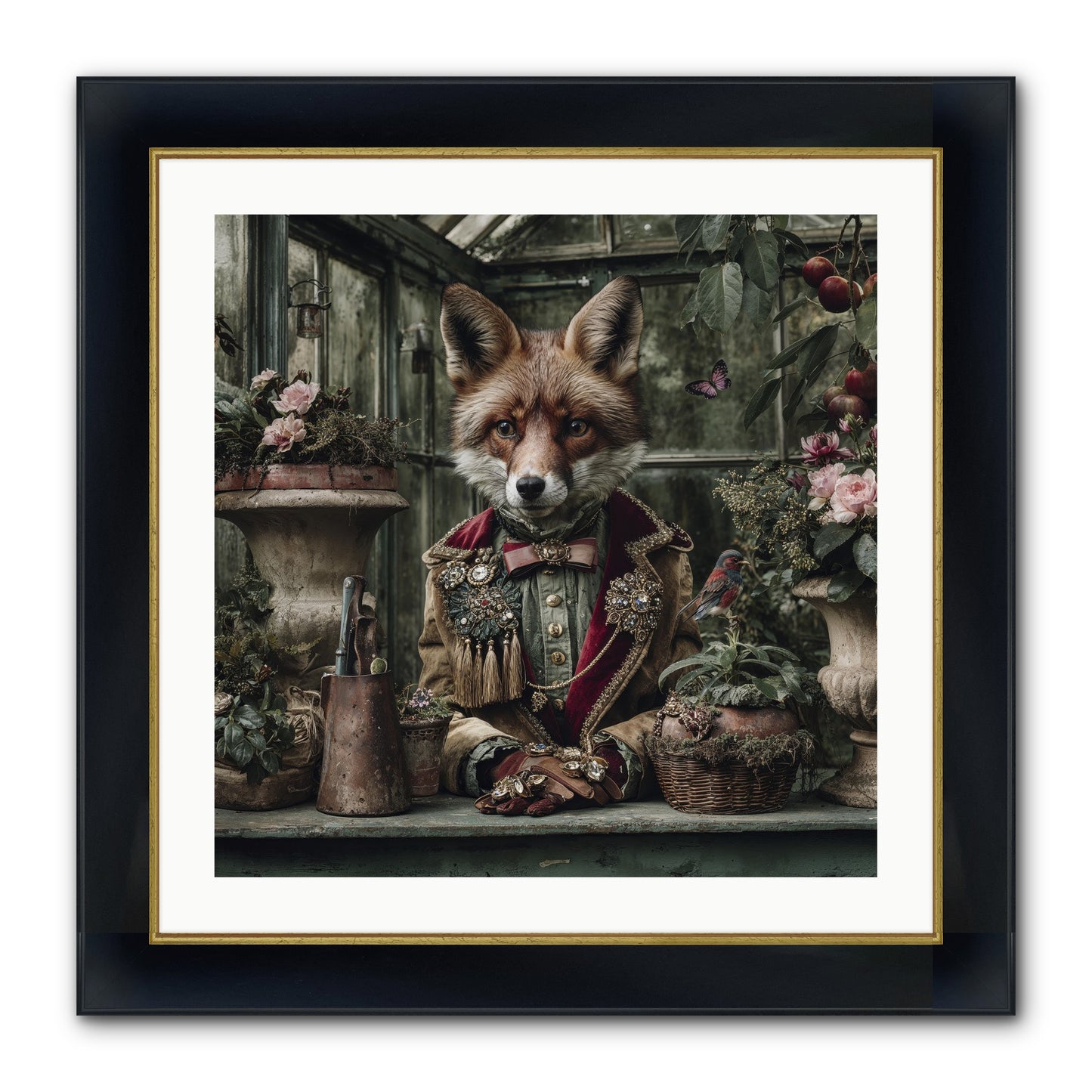 Postcards From Noon Framed Print - Wide Black w/Gold 24x24