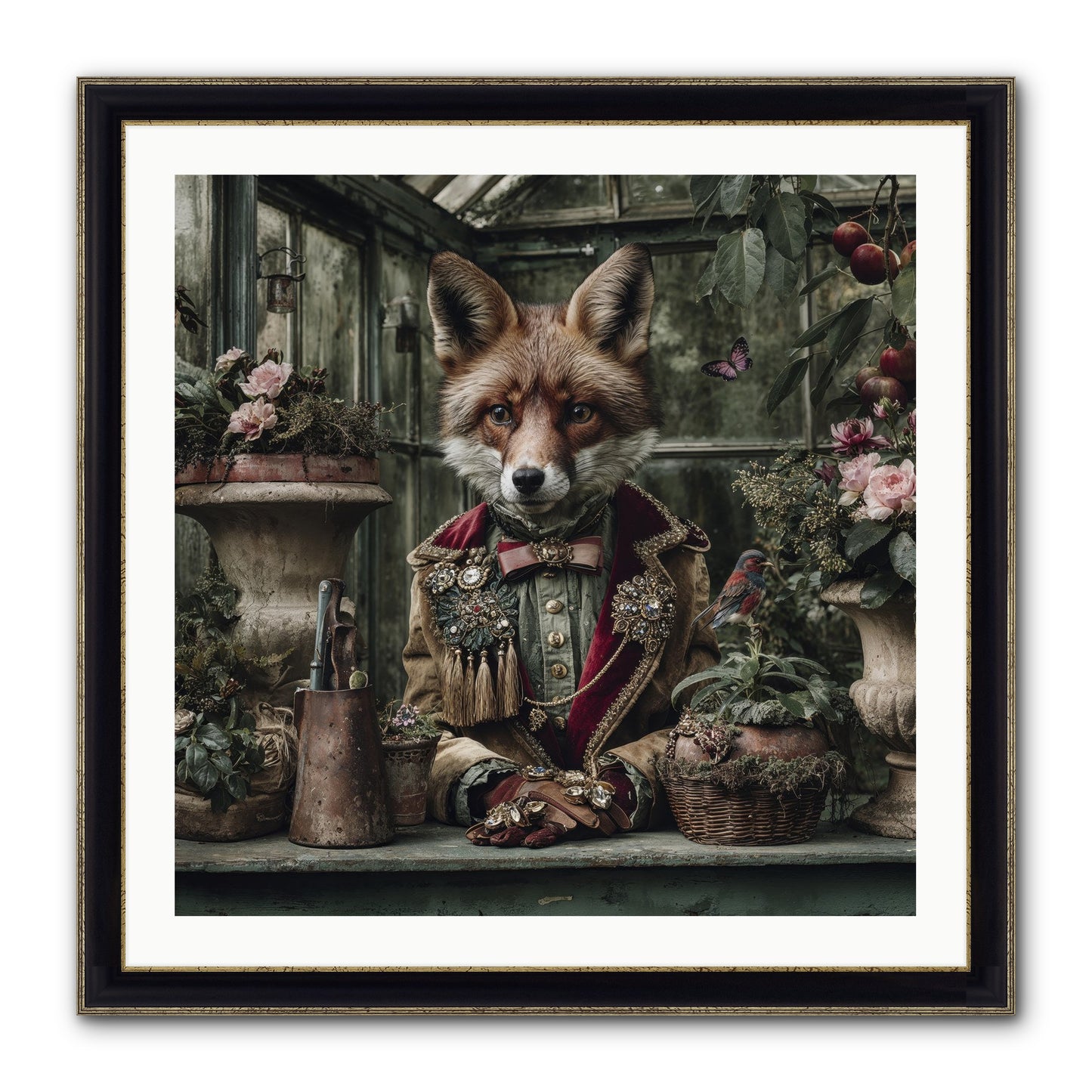 Postcards From Noon Framed Print - Black & Gold 30x30