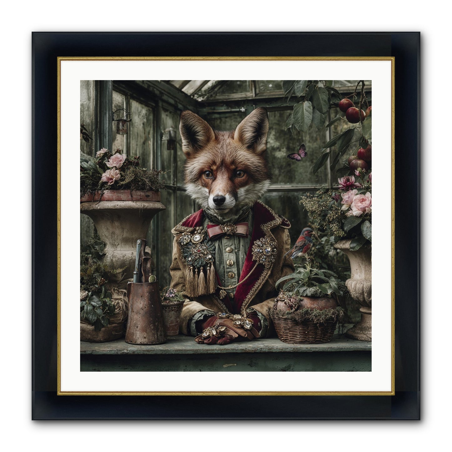 Postcards From Noon Framed Print - Wide Black w/Gold 30x30