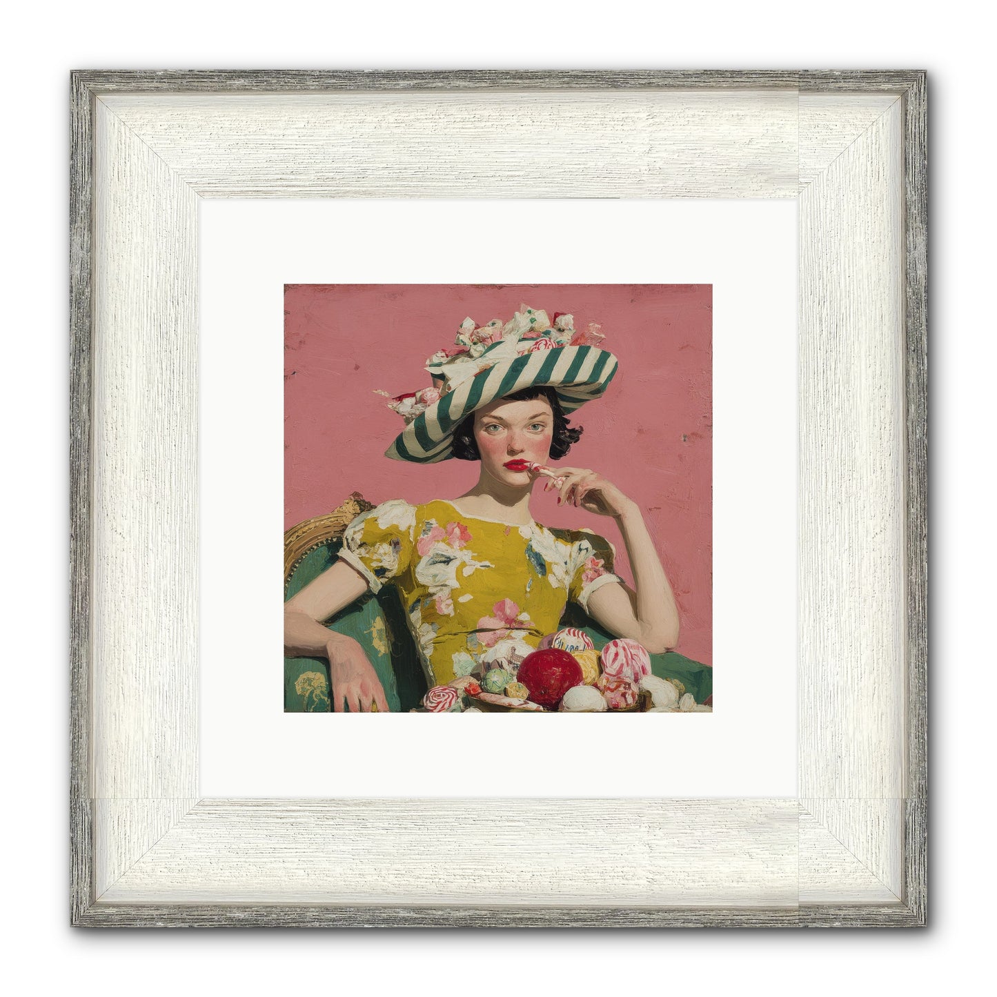 Postcards To The Past Winter Framed Print - Driftwood White 10x10