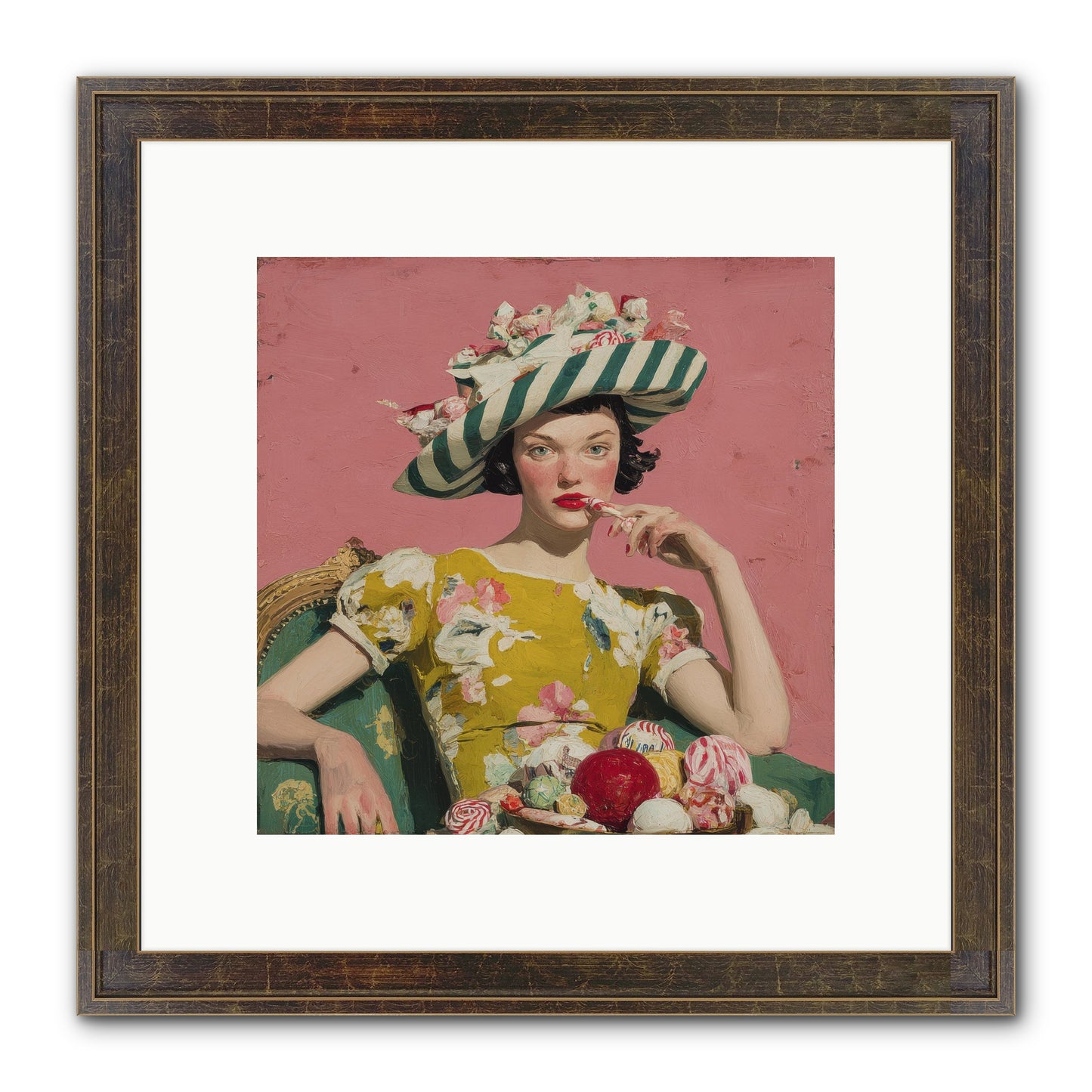 Postcards To The Past Winter Framed Print - Slimwoods Black/Gold 10x10