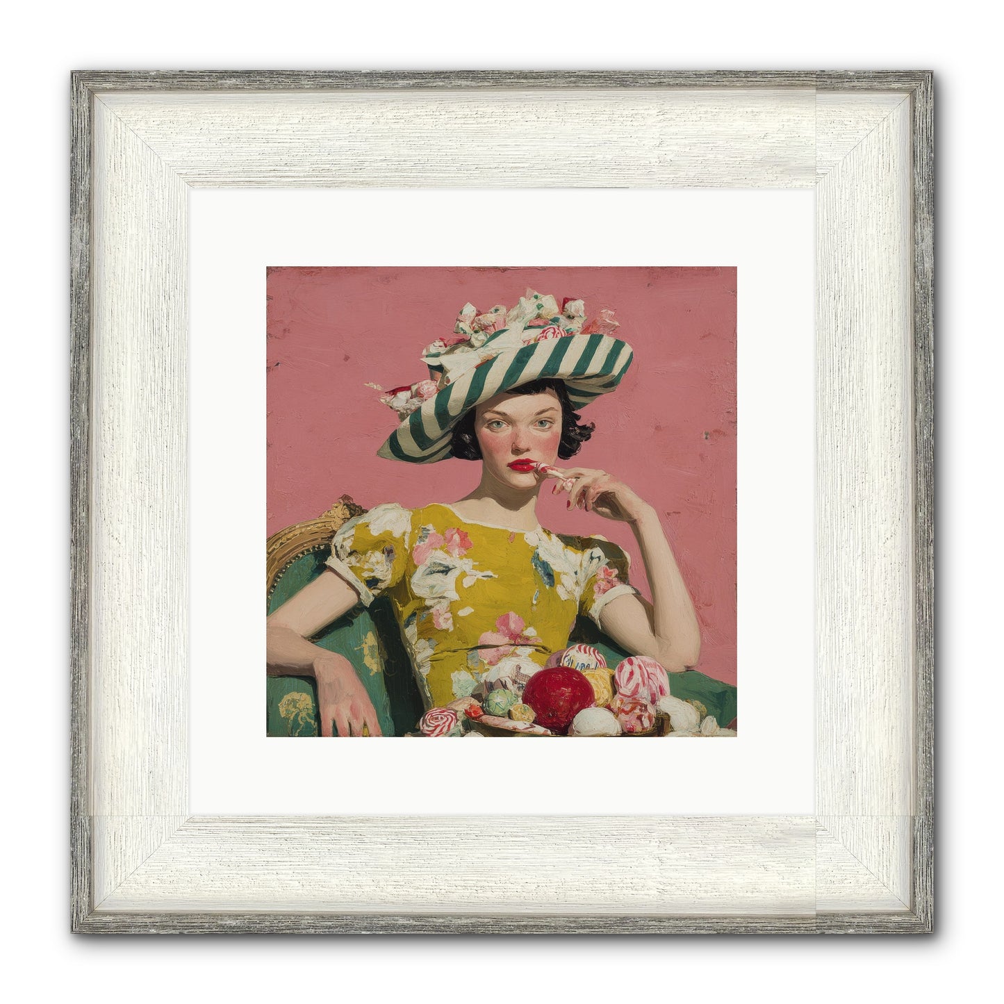 Postcards To The Past Winter Framed Print - Driftwood White 12x12