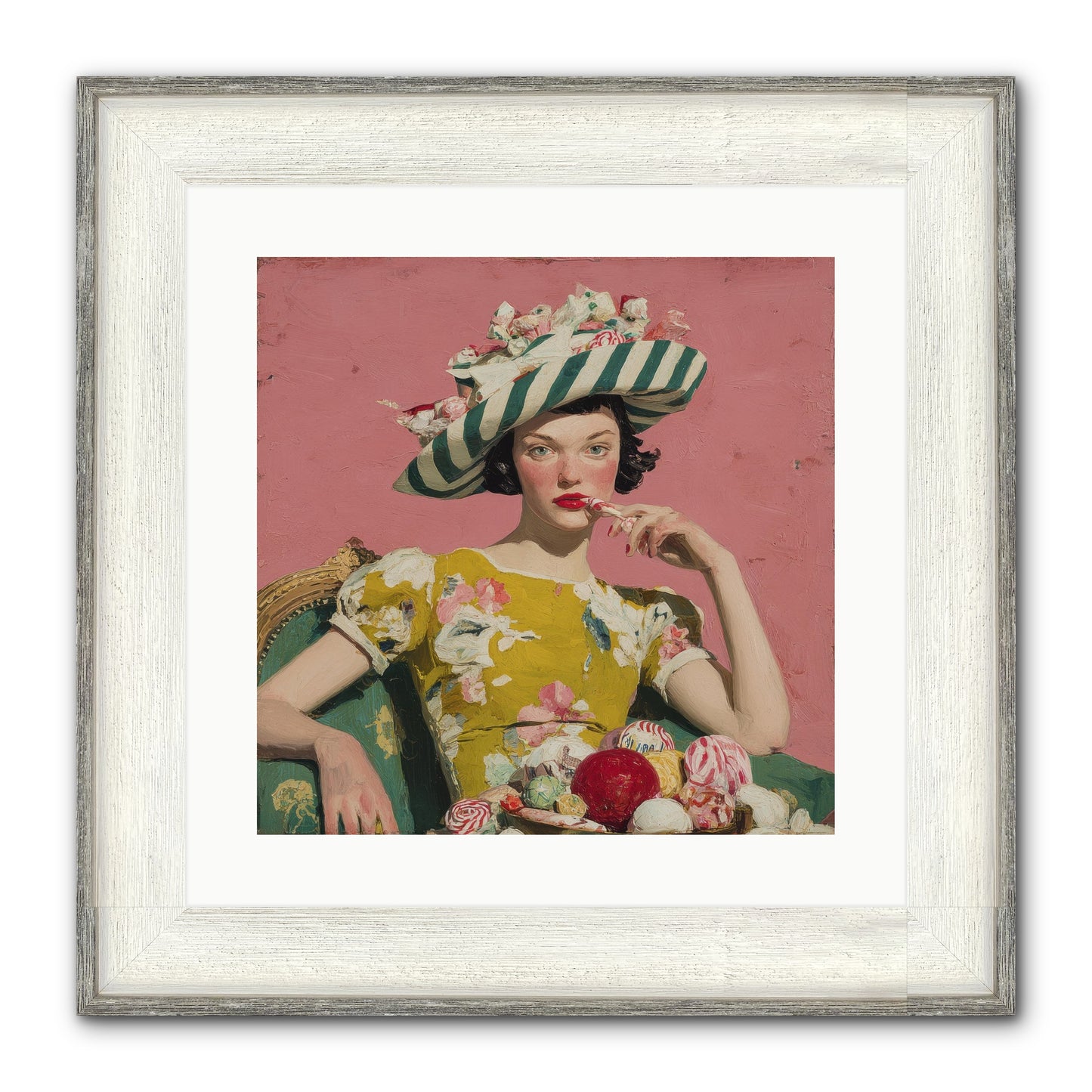 Postcards To The Past Winter Framed Print - Driftwood White 16x16