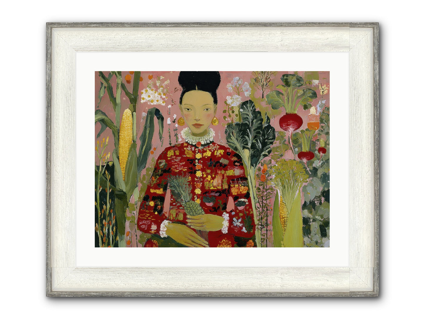 Postscript From The Greenhouse Steps Framed Print - Driftwood White 24x18
