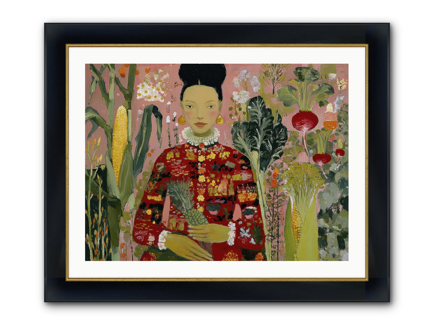 Postscript From The Greenhouse Steps Framed Print - Wide Black w/Gold 32x24
