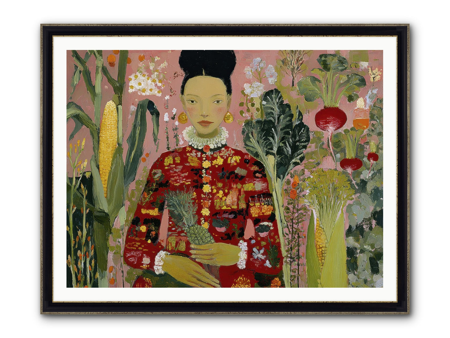 Postscript From The Greenhouse Steps Framed Print - Black & Gold 48x36