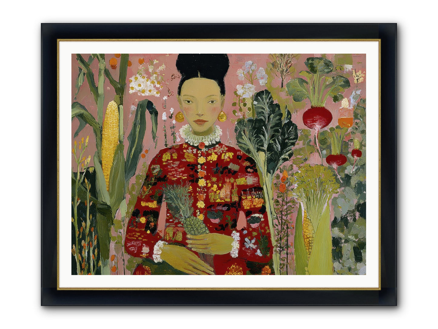Postscript From The Greenhouse Steps Framed Print - Wide Black w/Gold 48x36