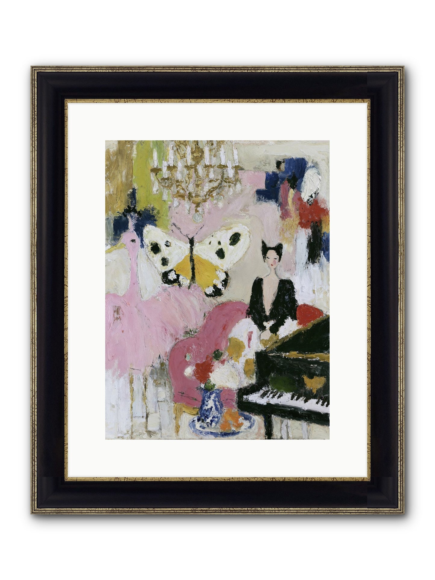 Powder, Pearl, and Nerve Framed Print - Black & Gold 12x16
