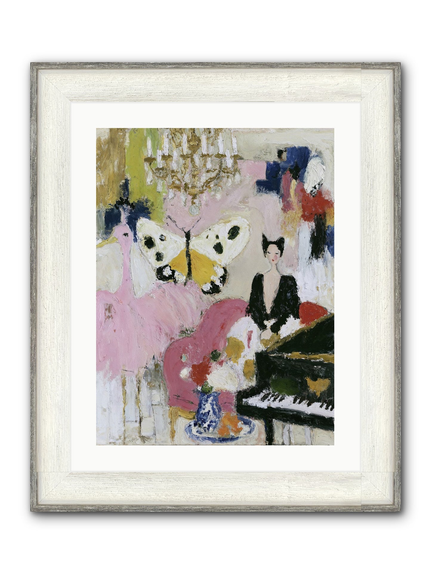 Powder, Pearl, and Nerve Framed Print - Driftwood White 18x24