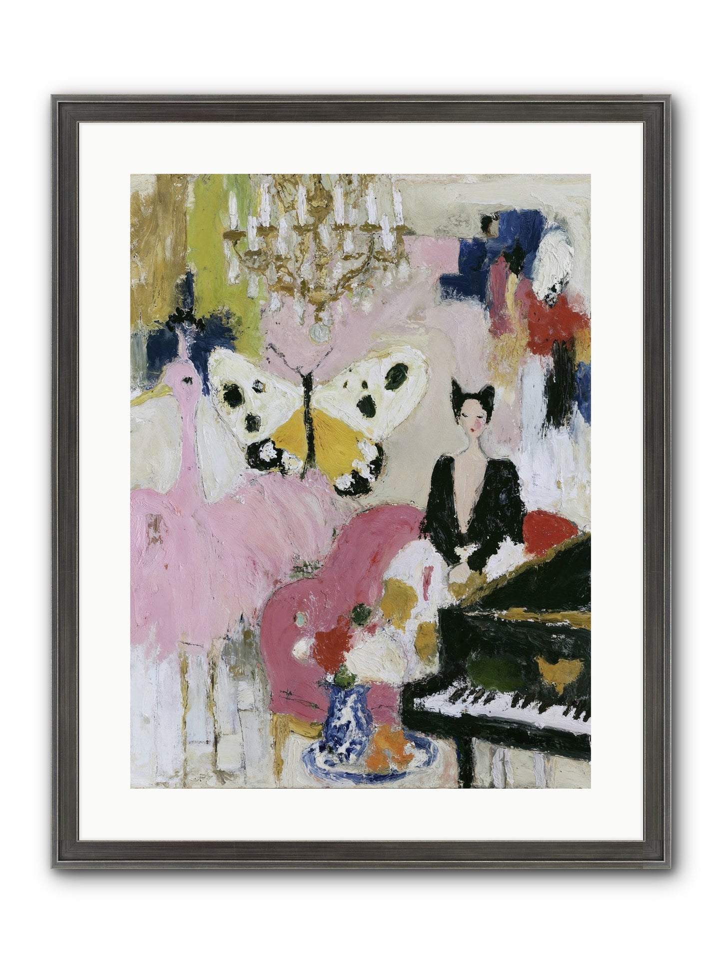 Powder, Pearl, and Nerve Framed Print - Slimwoods Black/Silver 18x24