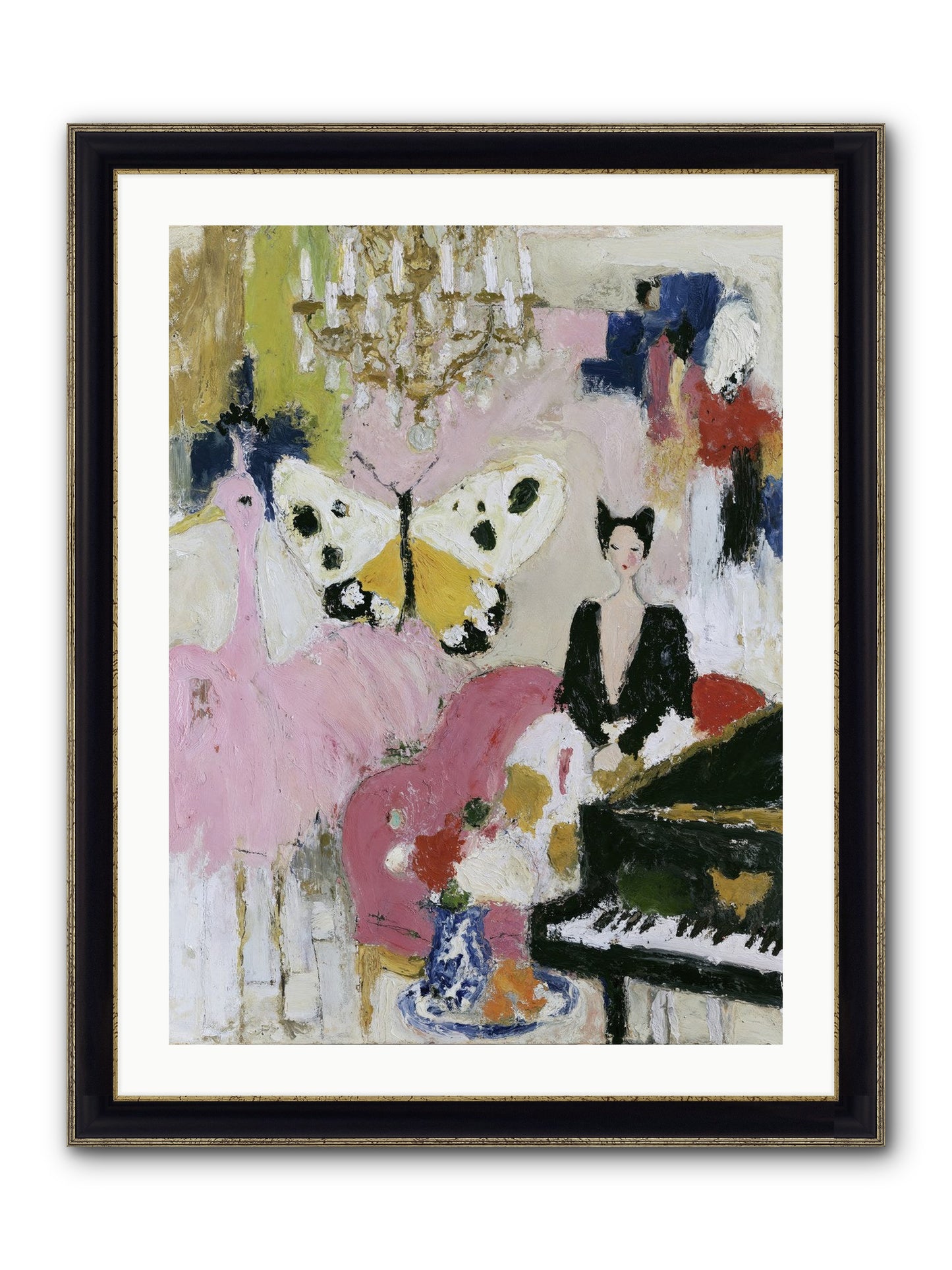 Powder, Pearl, and Nerve Framed Print - Black & Gold 24x32